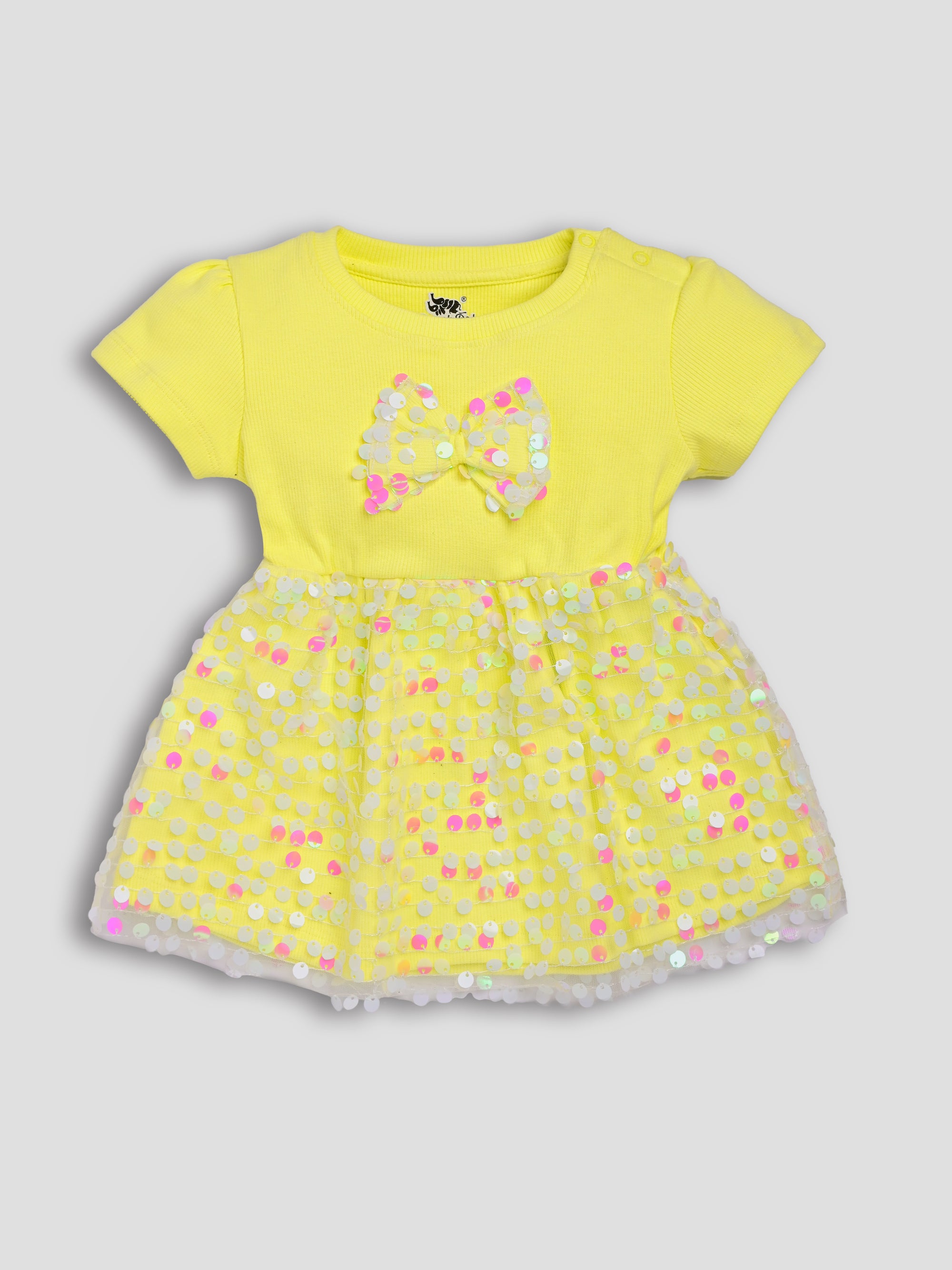 Dear To Dad Pure Cotton Yellow Color Baby Frock ON-FRK-02