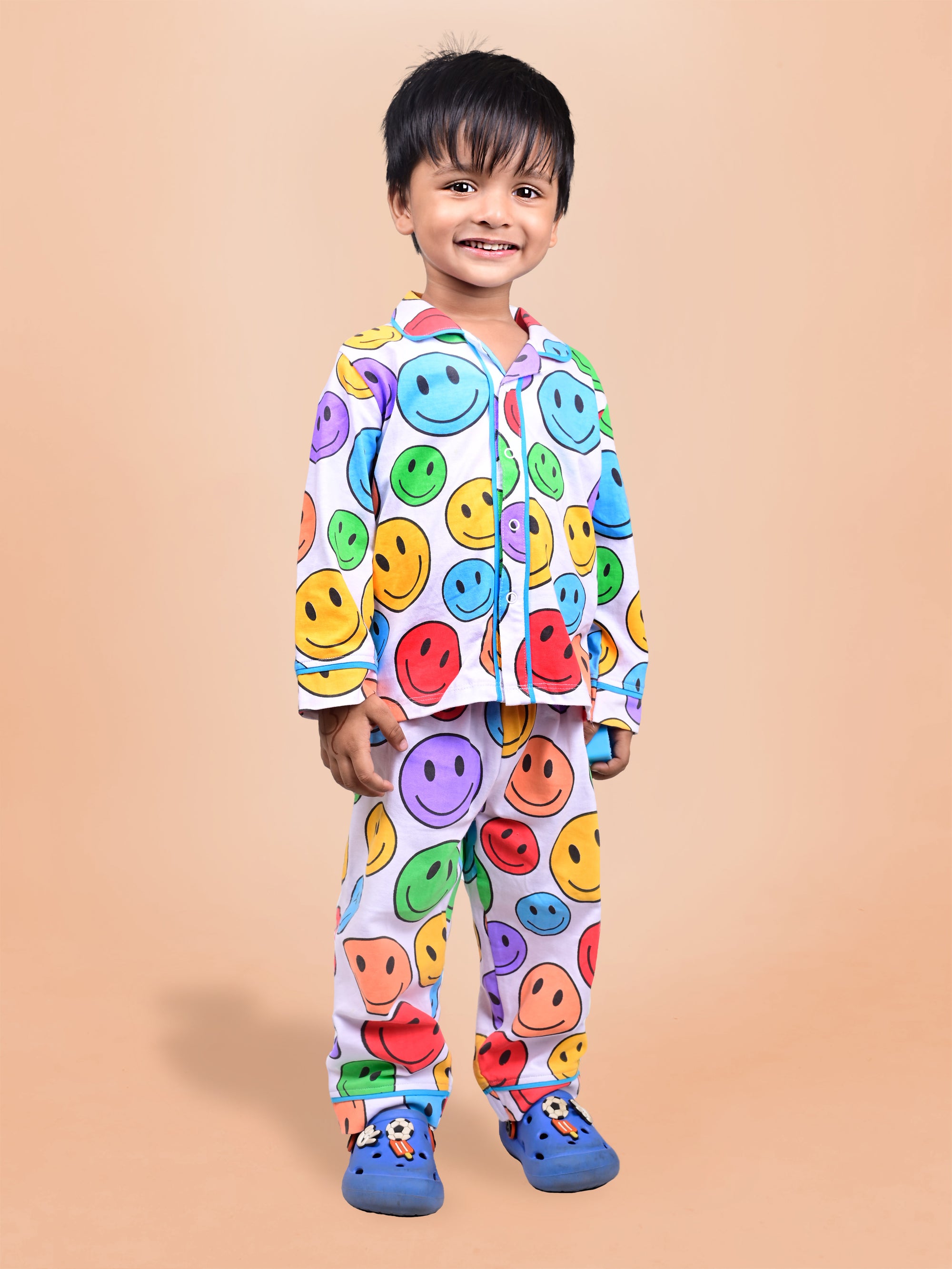 DTD Smiley All Over Printed Boys Night Suit ON-B-FS-NS-02