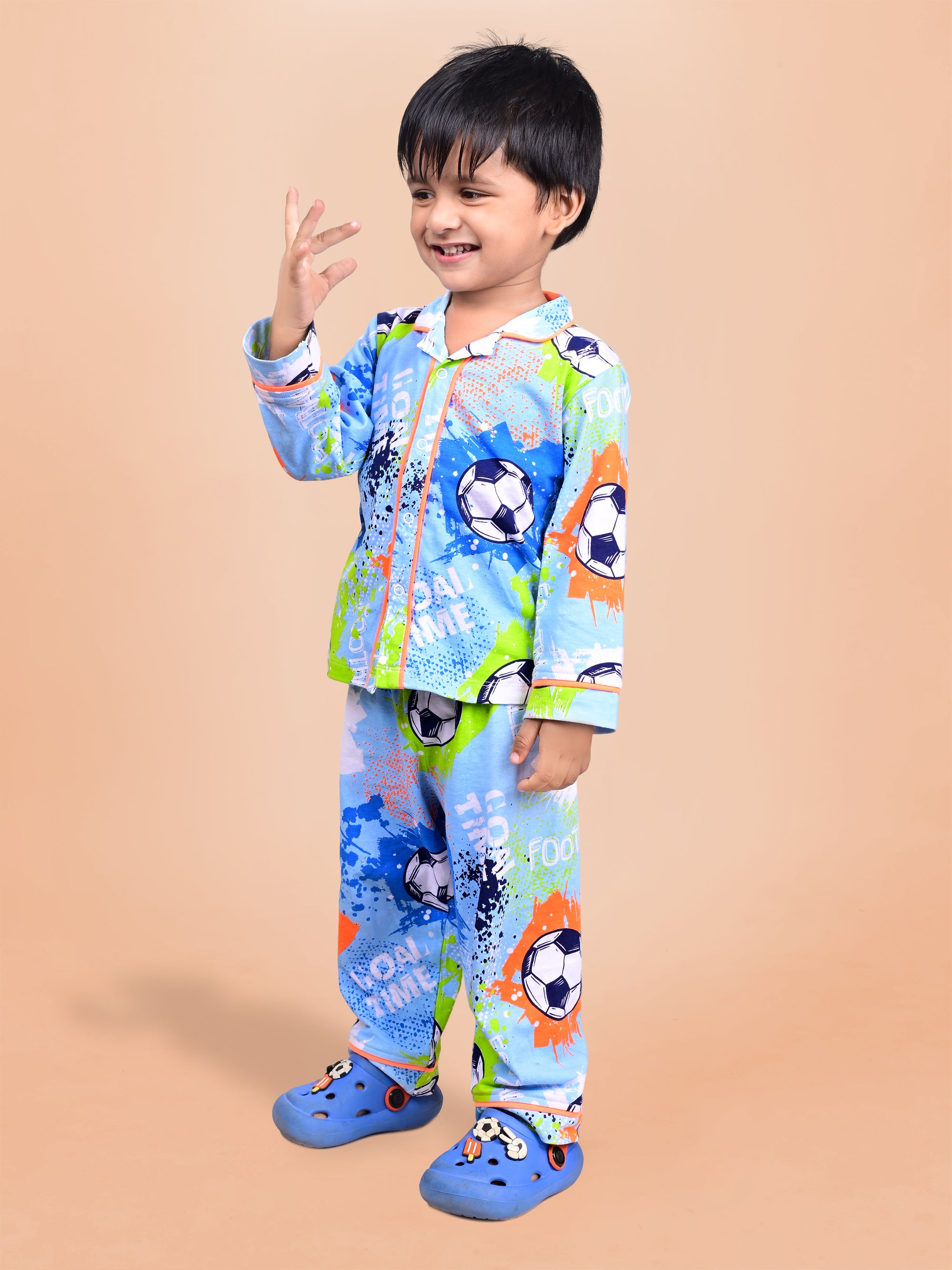 DTD Football All Over Printed Baby Boys Night Suit ON-B-FS-NS-03