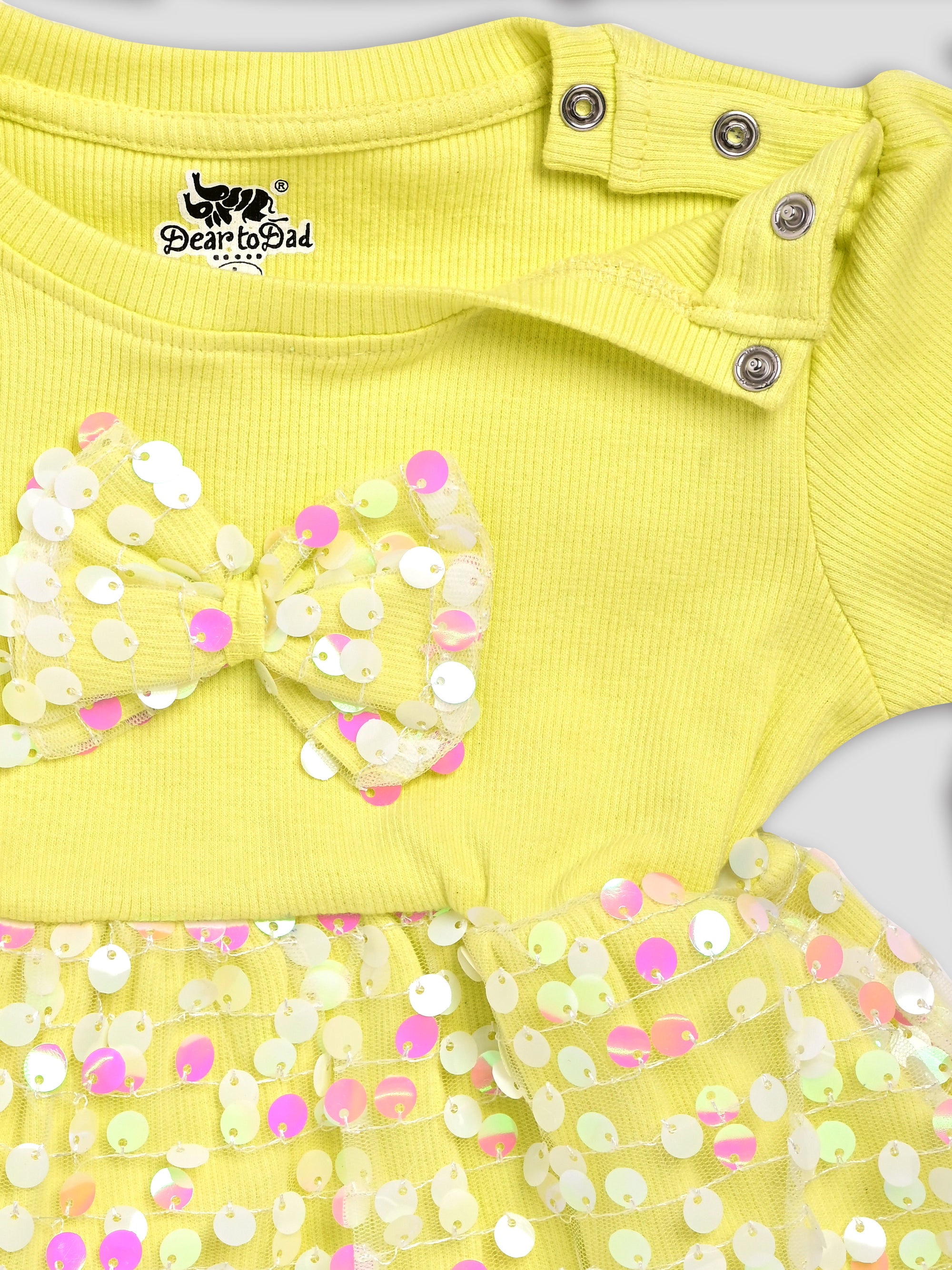 Dear To Dad Pure Cotton Yellow Color Baby Frock ON-FRK-02