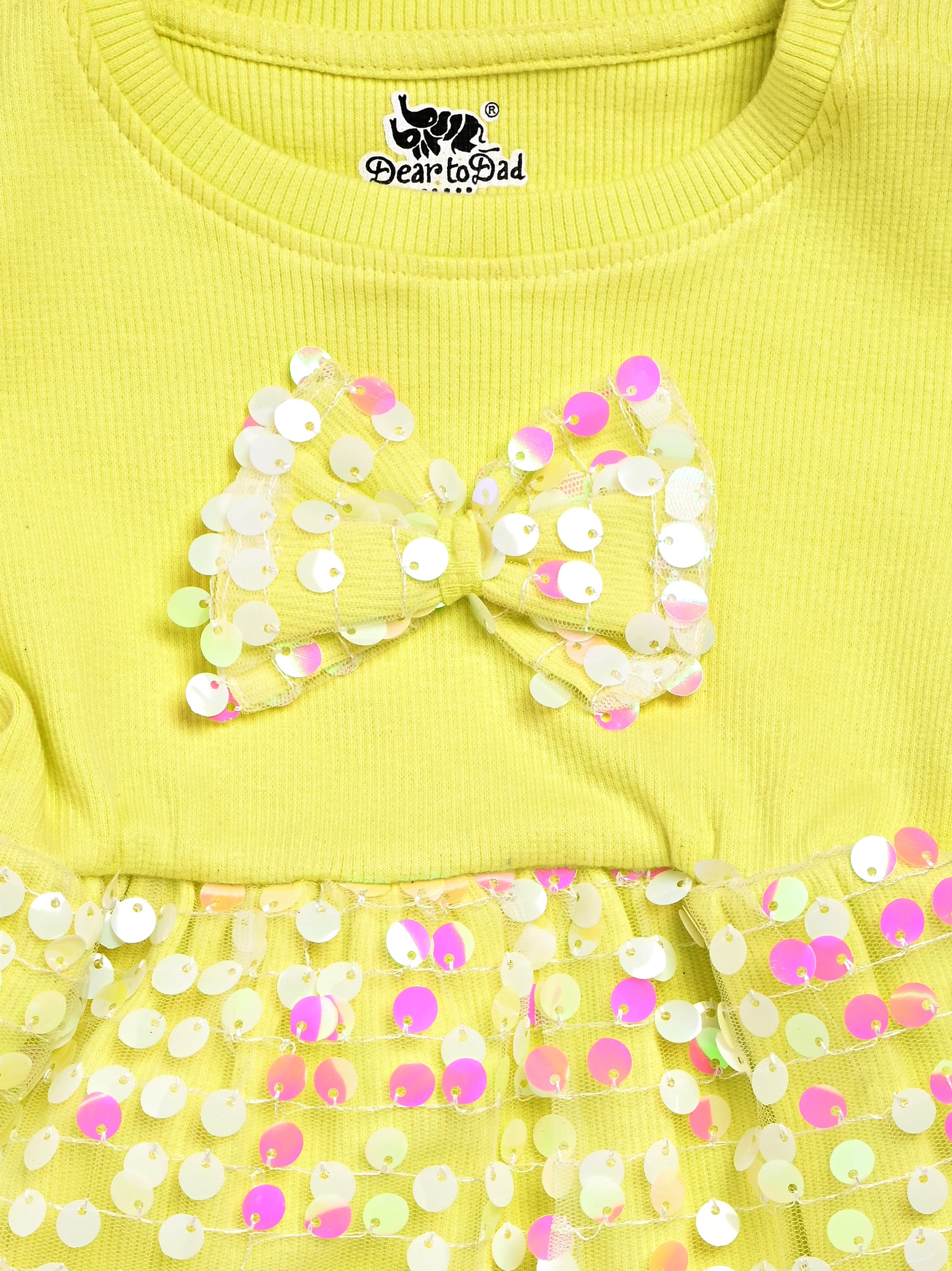 Dear To Dad Pure Cotton Yellow Color Baby Frock ON-FRK-02