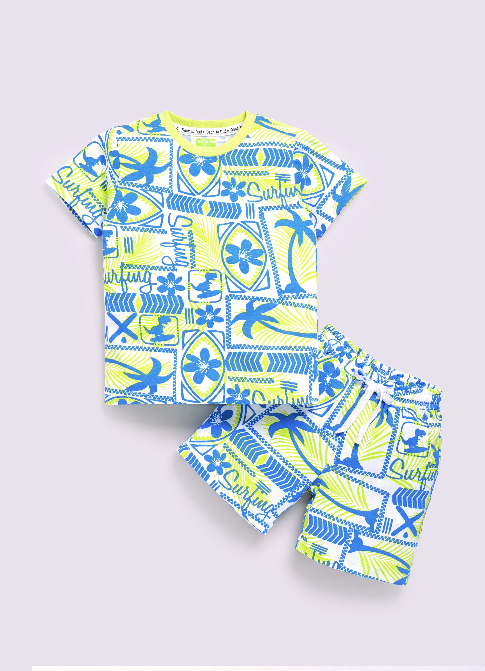 Dear To Dad Pure Cotton AOP Printed Half Sleeve Boys Co-ord Set HS-COS-03