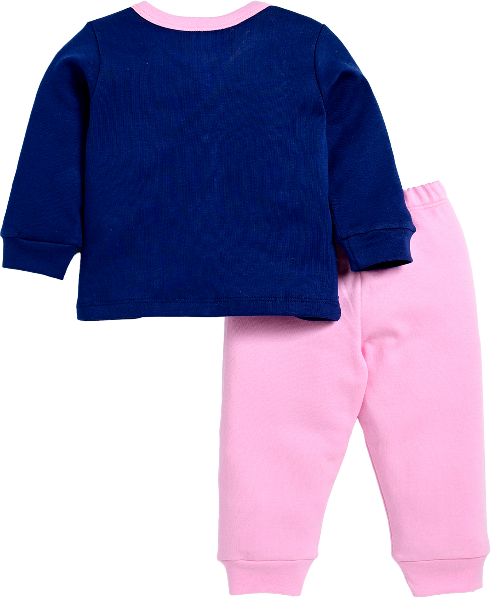 D2D All Over Full Sleeve Blue Color Front Open Top with Pink Pant G-FO-23_Navi Blue