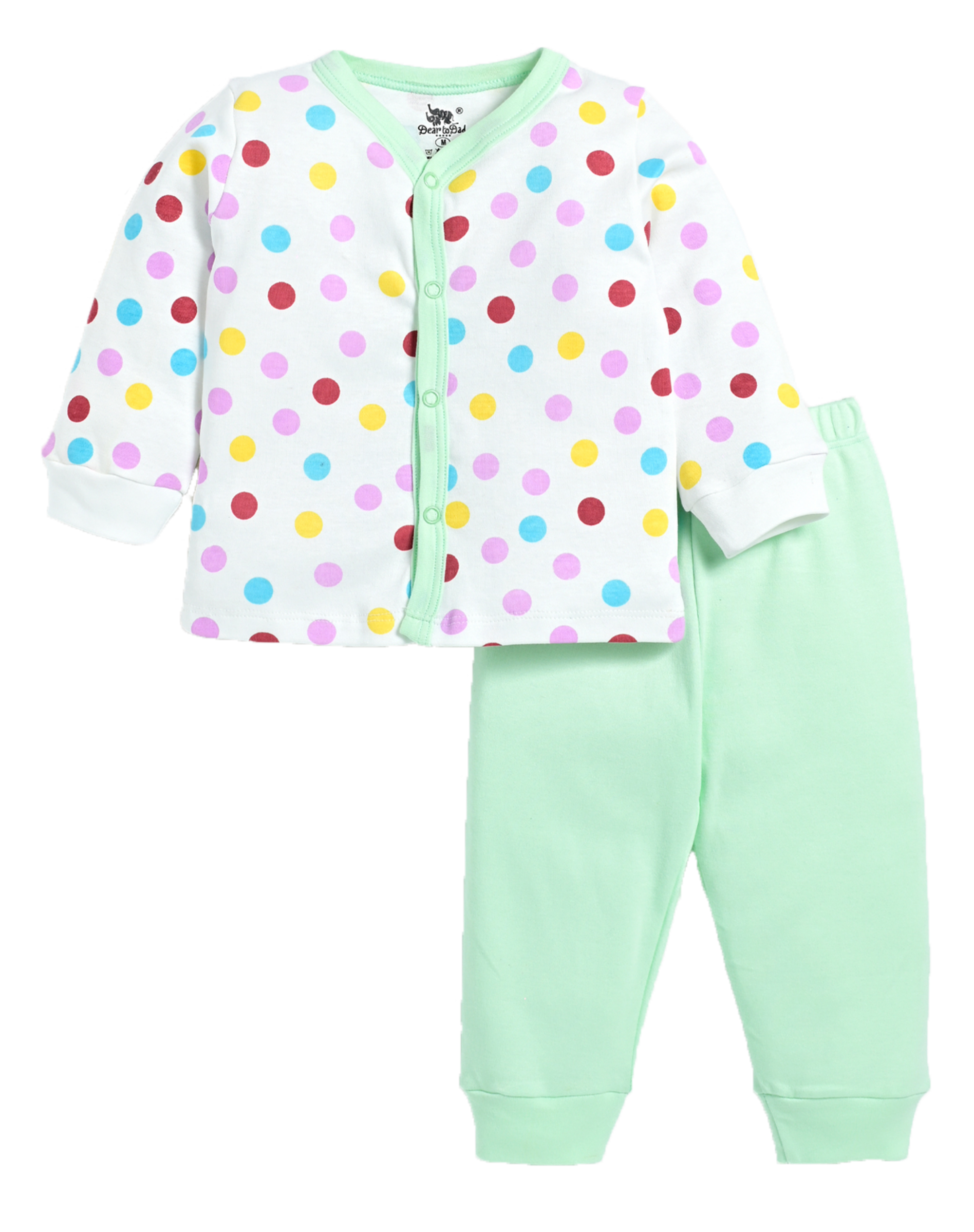 D2D All Over Full Sleeve White Color Front Open Top with Aqua Green Pant G-FO-23_Aqua Green