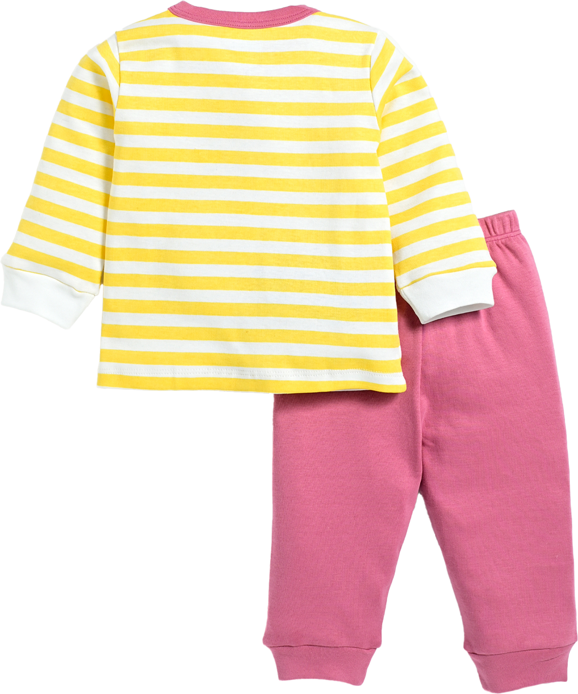 D2D All Over Full Sleeve Yellow Color Front Open Top with Pink Pant G-FO-23_Yellow