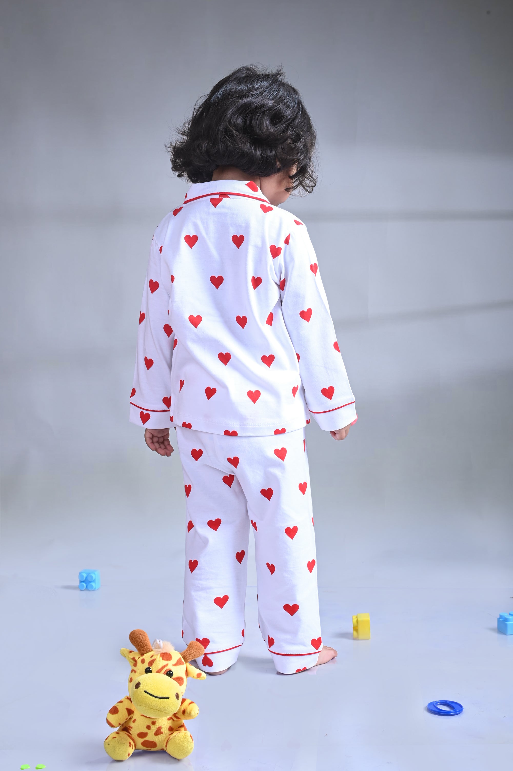 Dear To Dad White Color AOP Love Printed Full Sleeve Baby Night Suit G-NS-06A