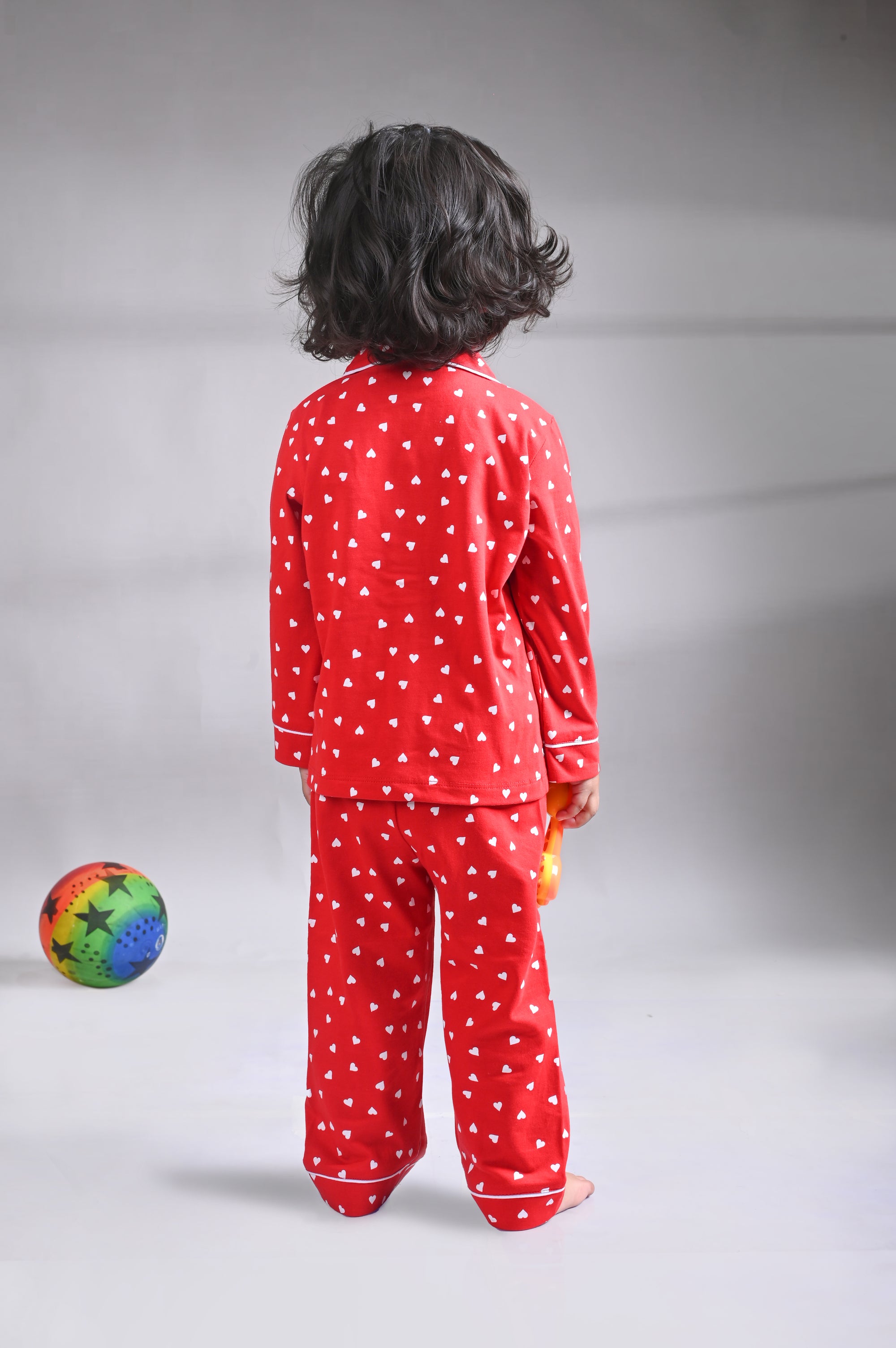Dear To Dad Red Color AOP Love Printed Full Sleeve Baby Night Suit G-NS-06B