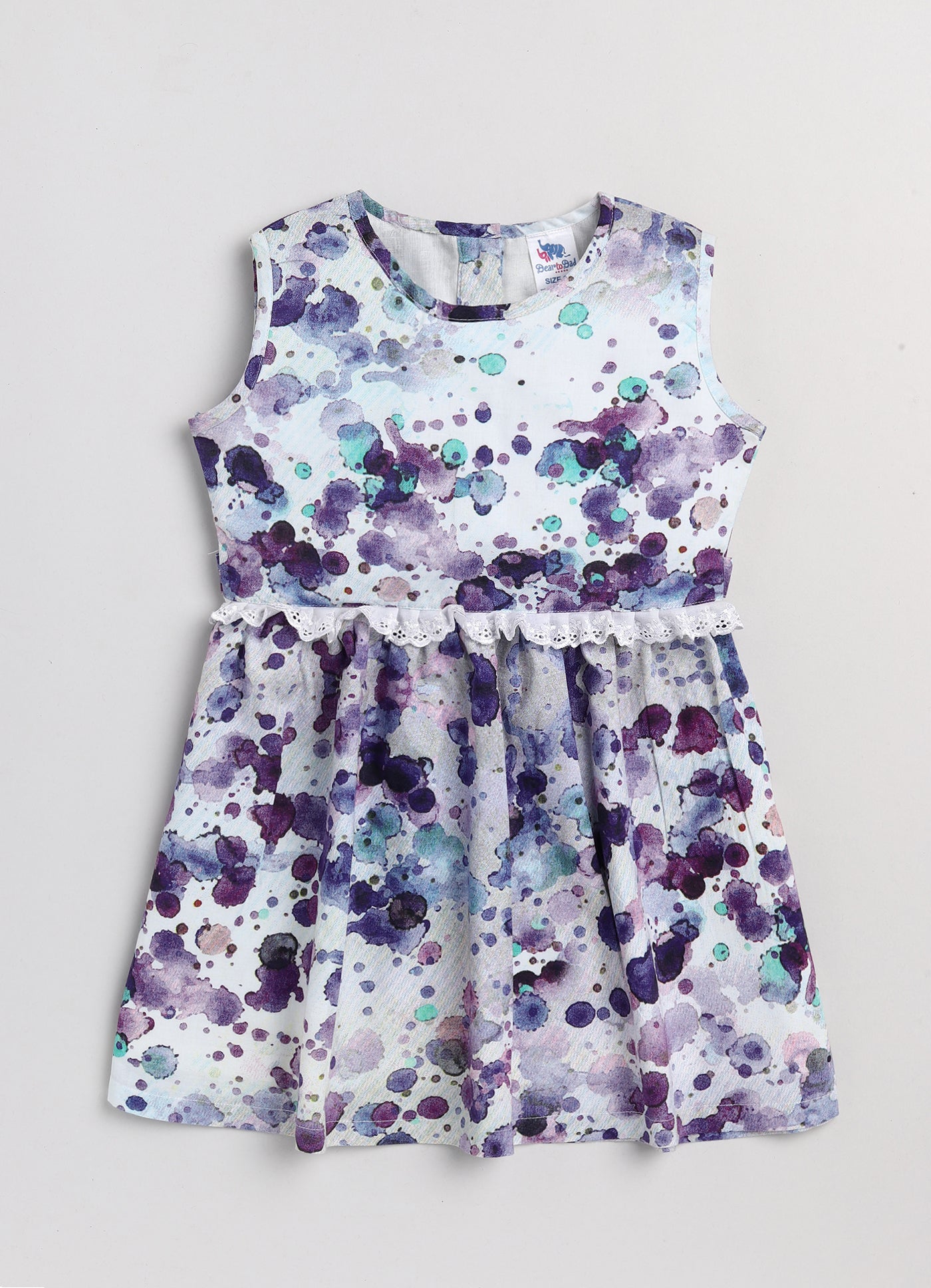 Color Block All Over Printed Girls A-Line Frock GF-WP-118