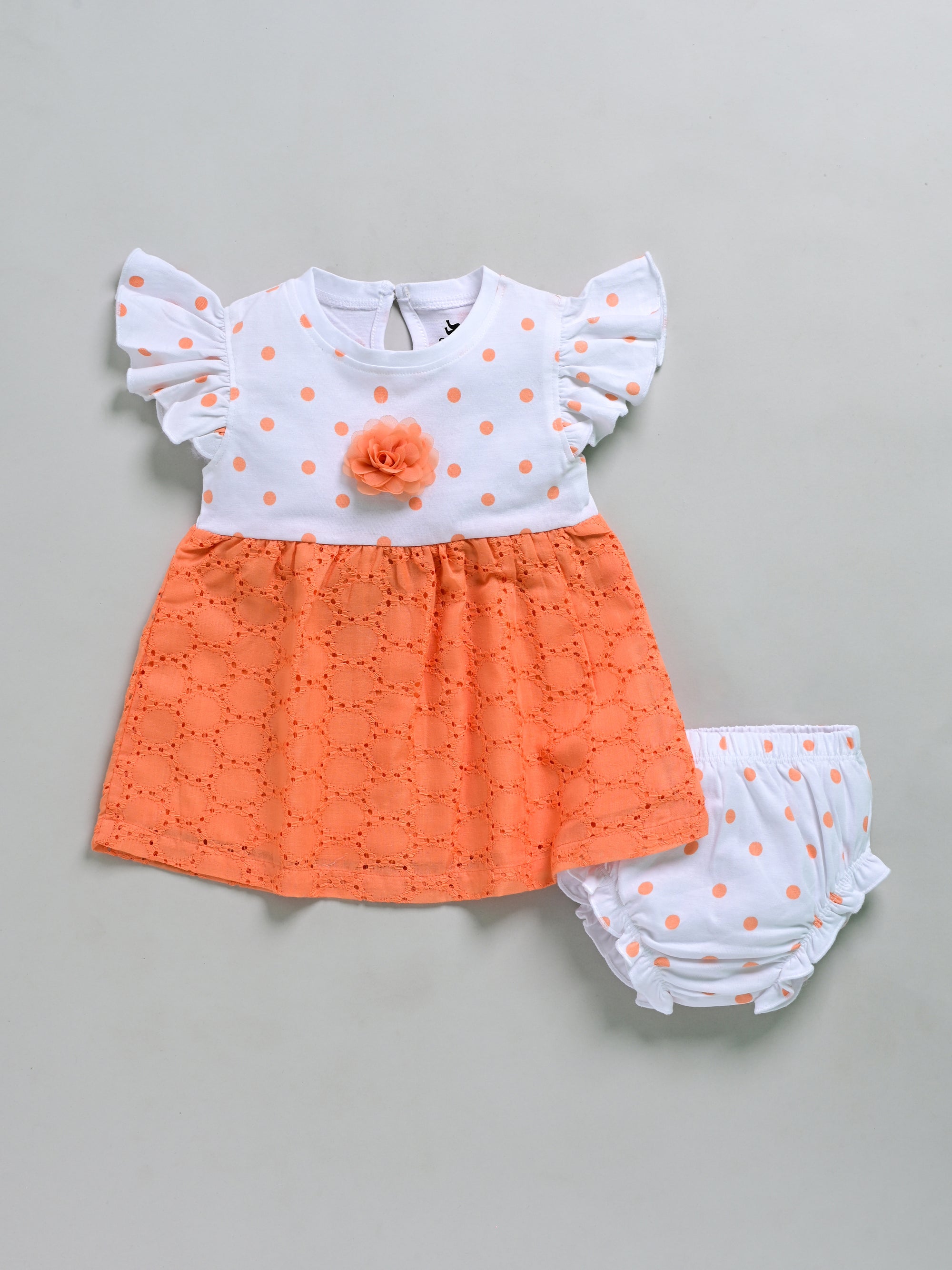 Dear To Dad Pure Cotton AOP Bobby Printed Hakoba Fabric Baby Frock G-HS-041