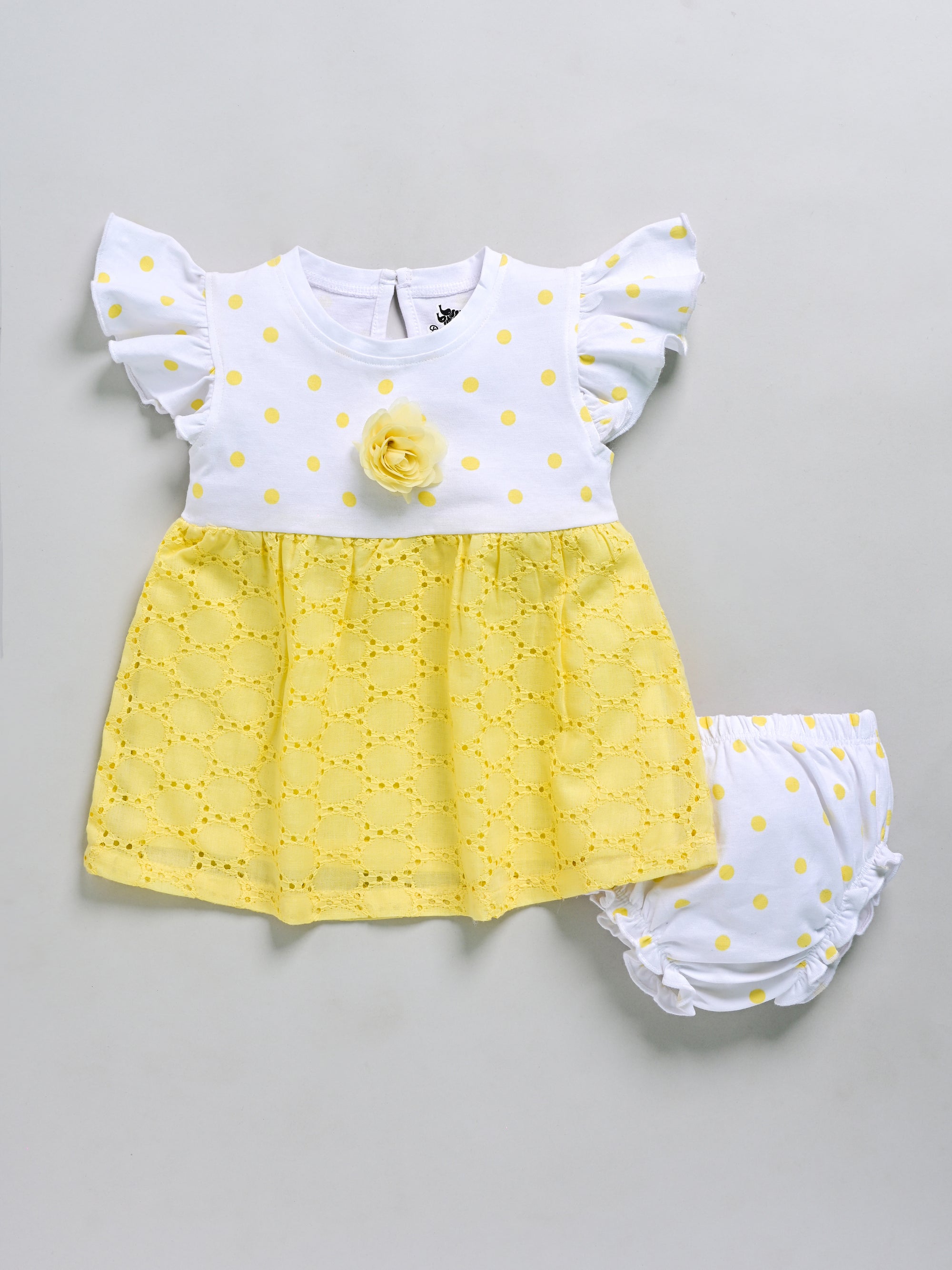 Dear To Dad Pure Cotton AOP Bobby Printed Hakoba Fabric Baby Frock G-HS-041
