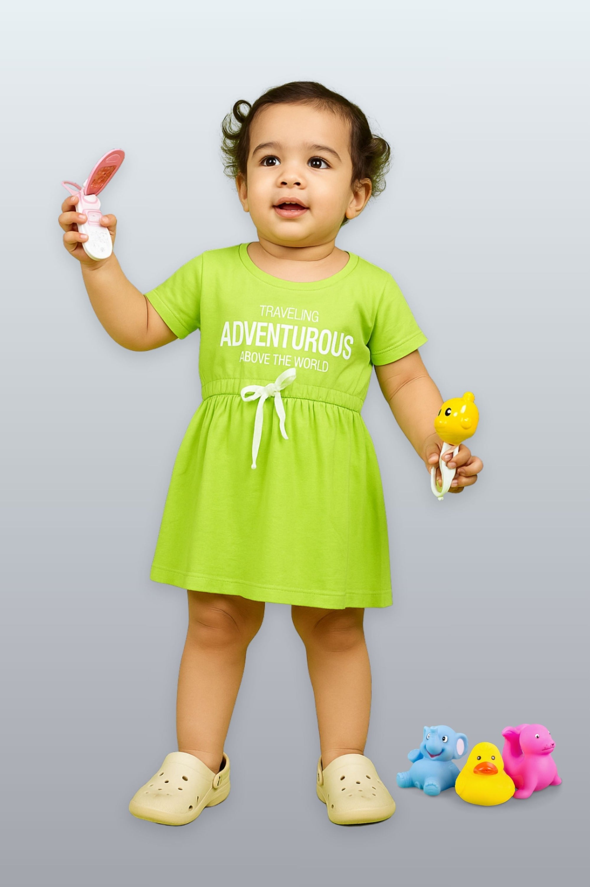 Dear To Dad Pure Cotton Pink Color Girls Frock FRK-005