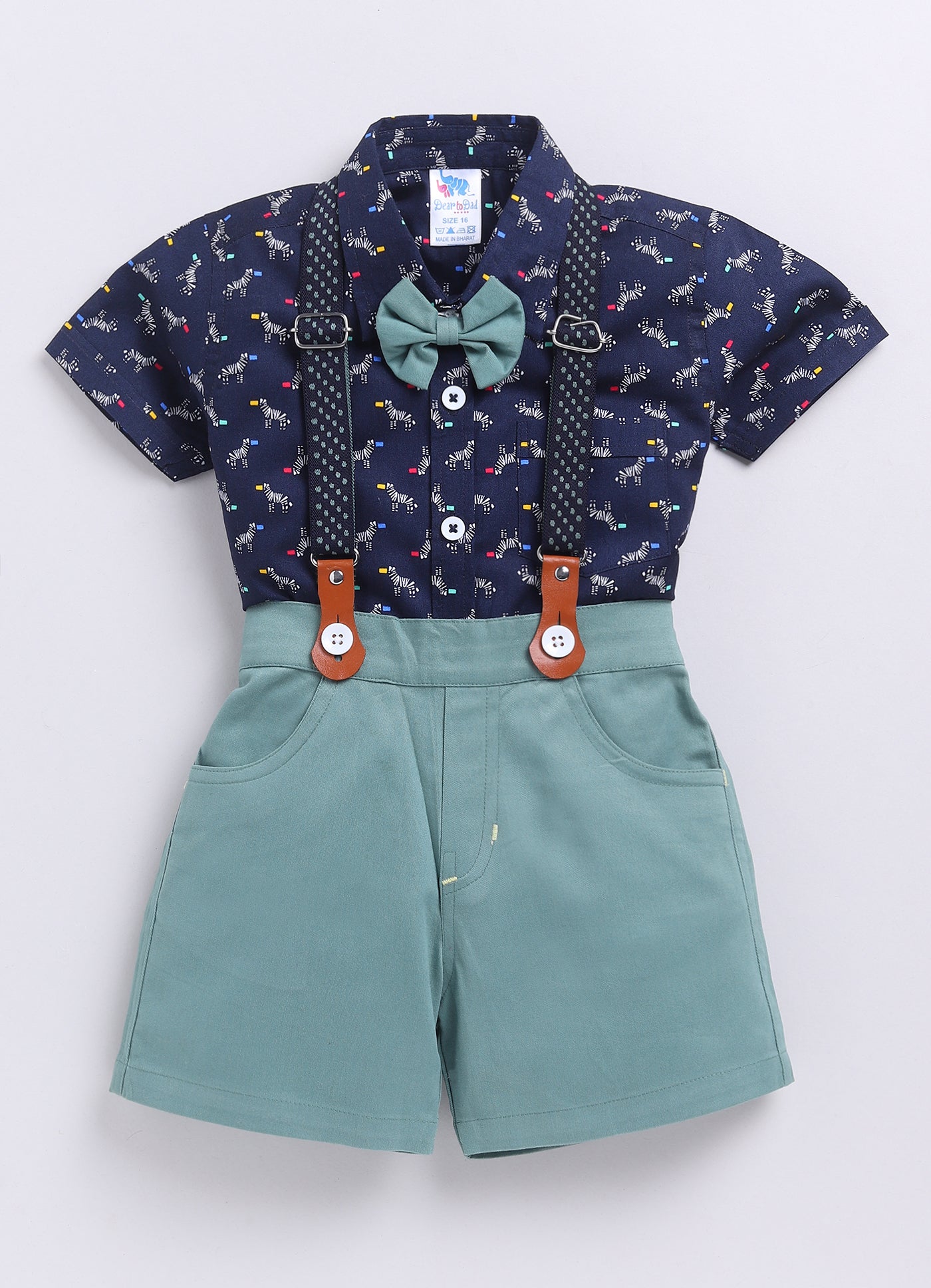 DTD Pure Cotton Half Sleeve Boys Dungaree ON-B-HSD-811