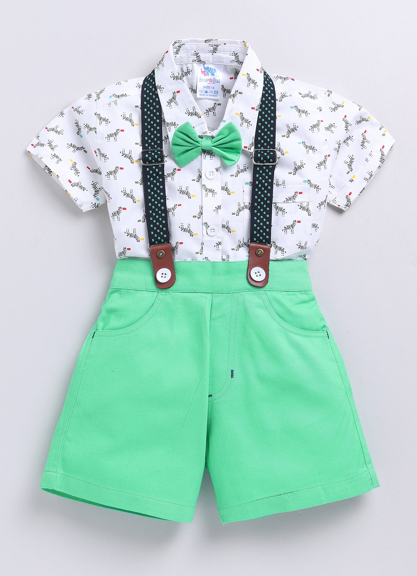 DTD Pure Cotton Half Sleeve Boys Dungaree ON-B-HSD-811