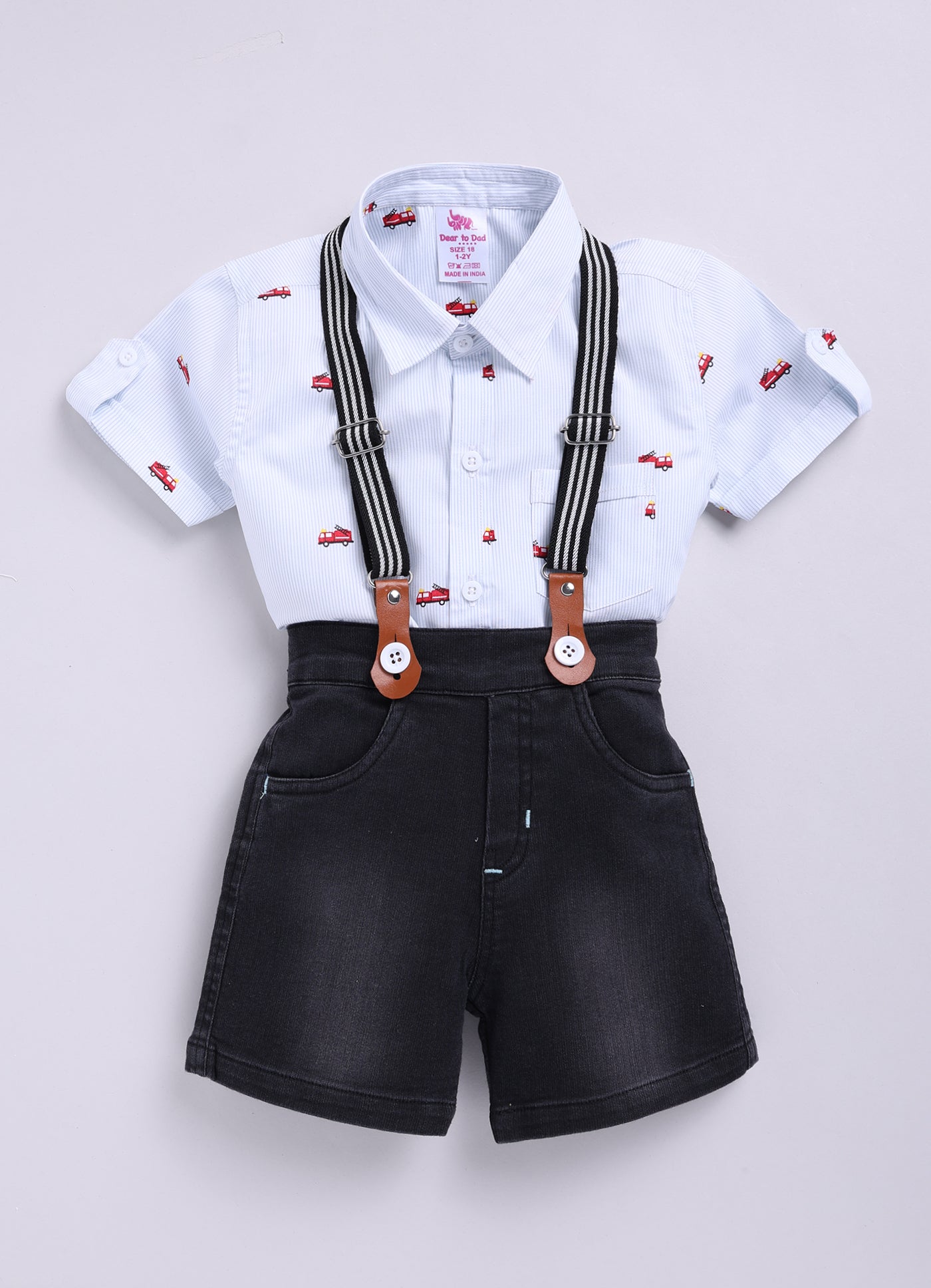 DTD Pure Cotton Half Sleeve Boys Dungaree ON-B-HSD-816