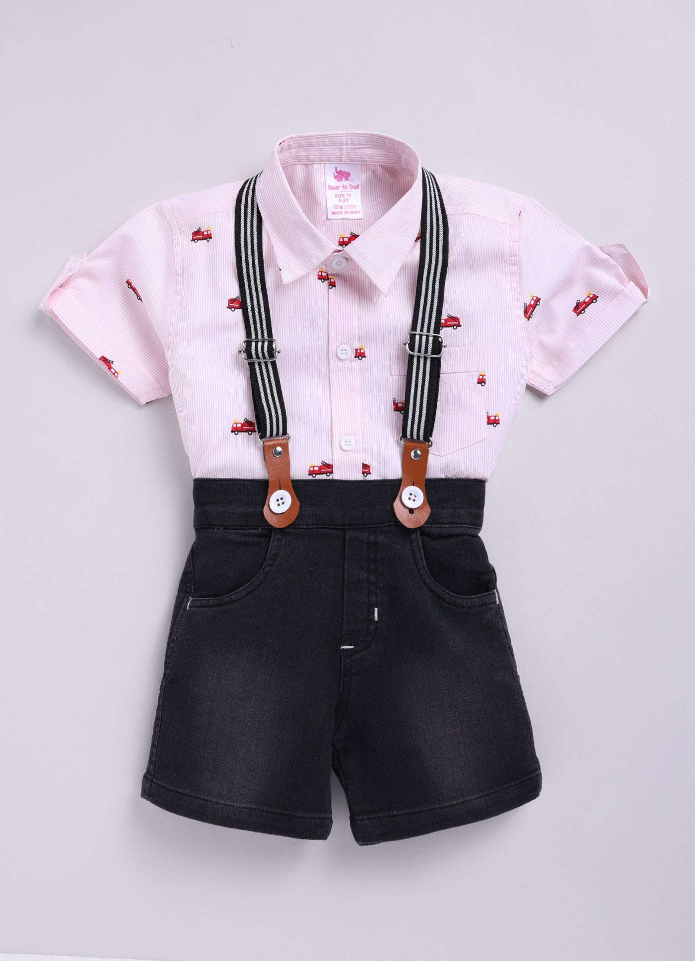 DTD Pure Cotton Half Sleeve Boys Dungaree ON-B-HSD-816