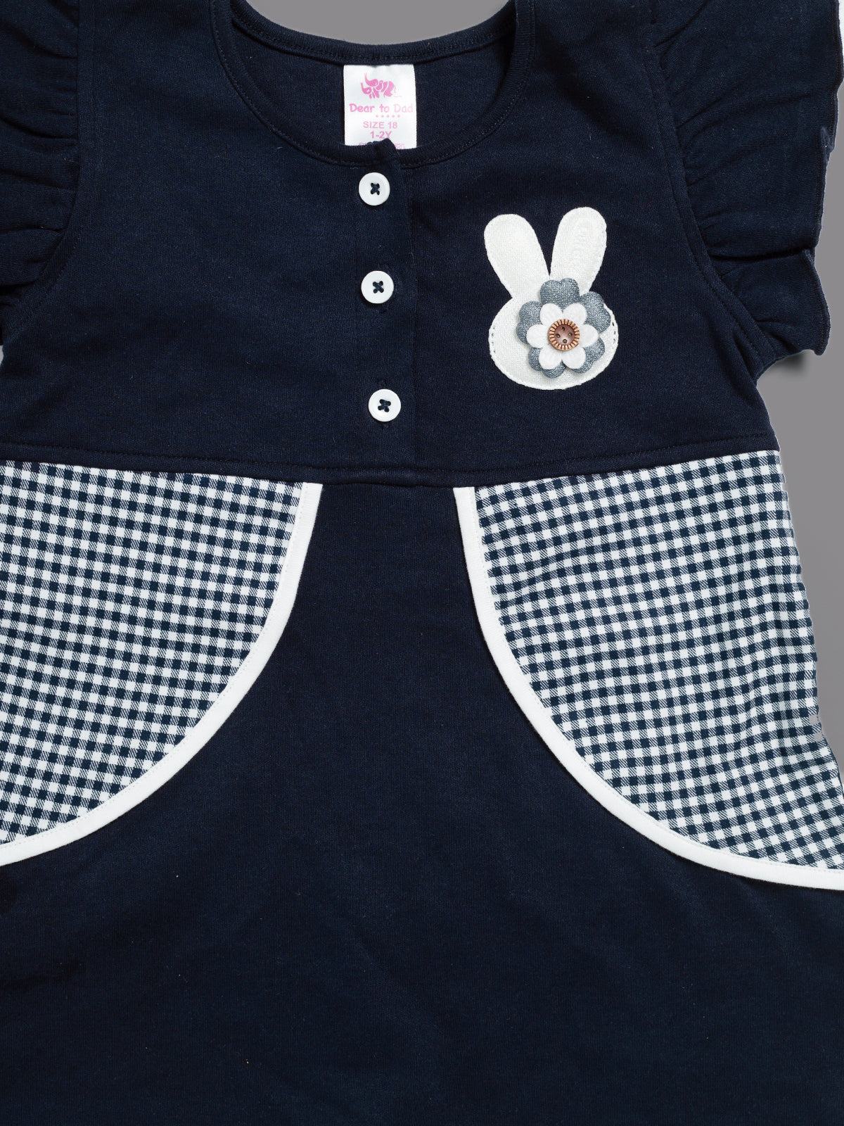 Dear To Dad Pure Cotton Navy Blue Color Girls  Frock FRK-010