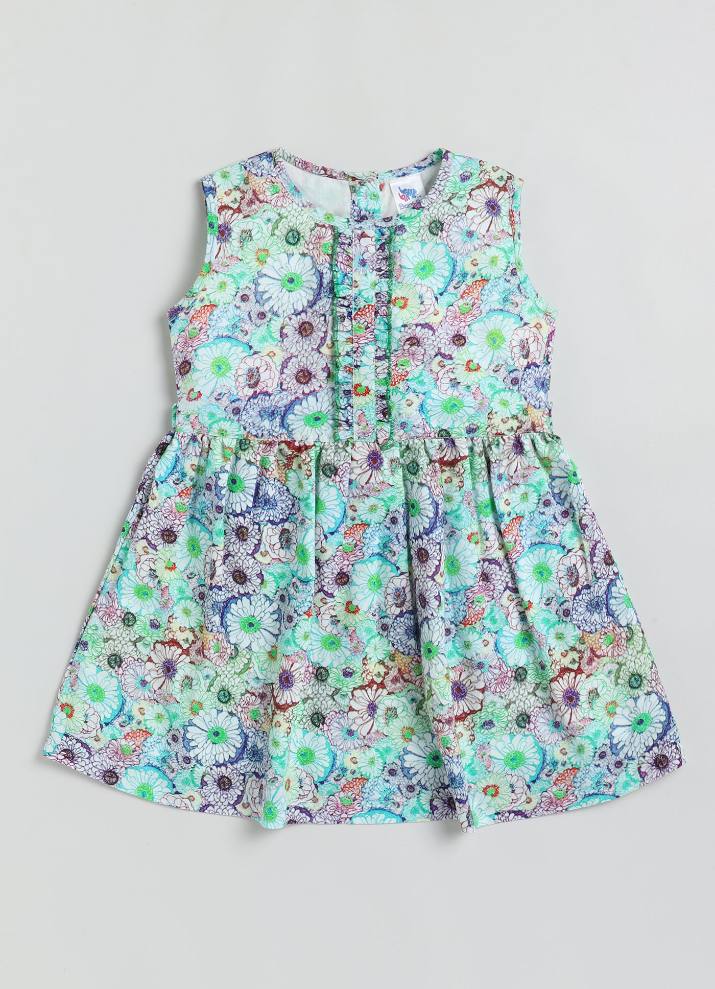 Pure Woven Fabric All Over Printed A-line Baby Frock GF-WP-119