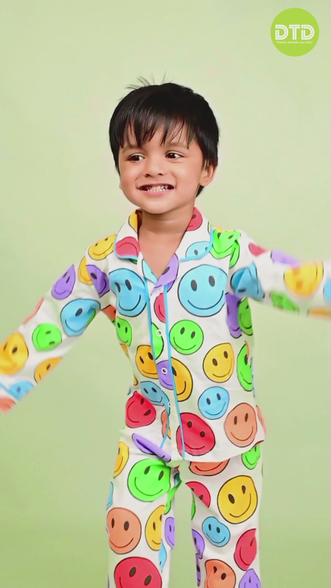 DTD Smiley All Over Printed Boys Night Suit ON-B-FS-NS-02