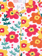 DTD White Color All Over Multi Color  Flower Printed Girls Night Suit G-FS-NS-07