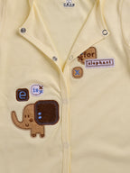 DTD Yellow Color Chest Embroidery Infant Baby Front Open Romper ON-B-F/S-002