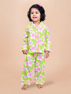 Green Allover Printed Baby Girls Night Suit G-F/S-NS-01
