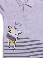 DTD Blue Color Little Cow Design Infant Baby Romper S-40AB & 40BB