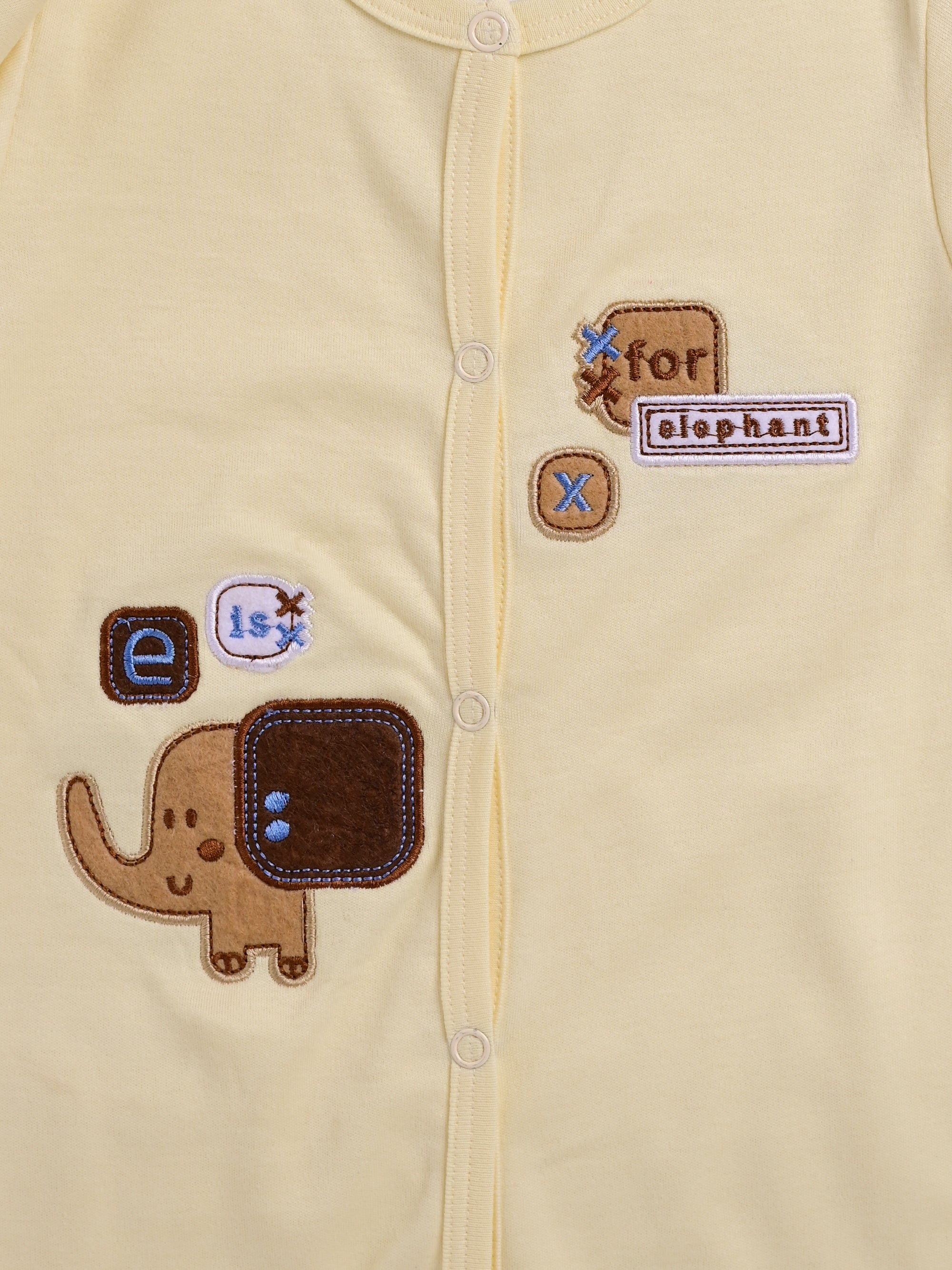 DTD Yellow Color Chest Embroidery Infant Baby Front Open Romper ON-B-F/S-002