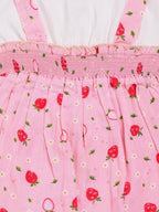 DTD White & Pink Color All Over Bottom Strawberry Baby Girls Panty Frock Set G-H/S-047A