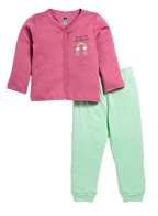 D2D All Over Full Sleeve Pink Front Open Top with Aqua Green Pant G-FO-21_Pink