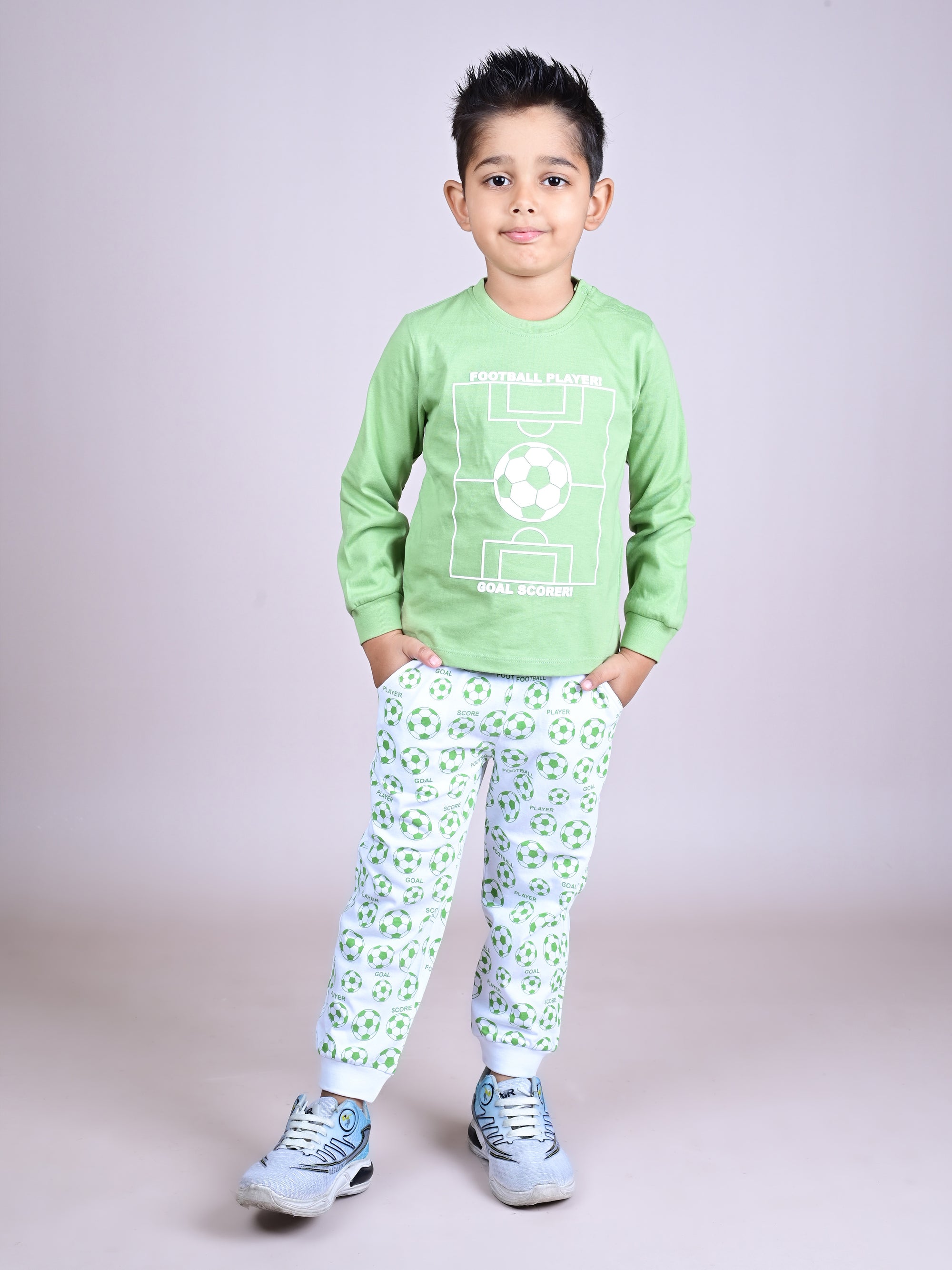 DTD Pure Cotton Full Sleeve All Over Printed Boys Night Suit B-FS-NS-36A & 36B