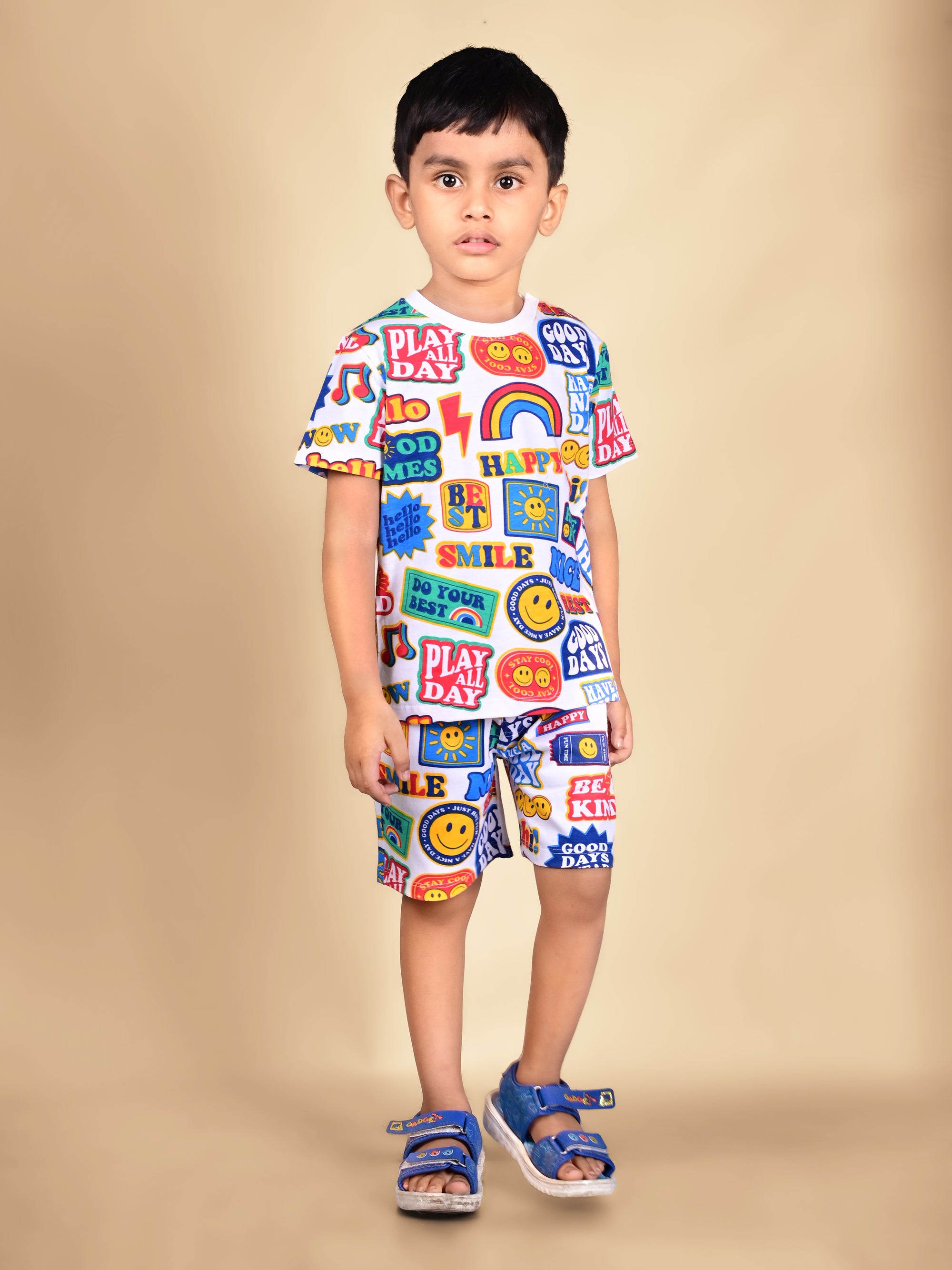 Dear To Dad Pure Cotton AO Printed Half Sleeve Boys Co-ord Set HS-COS-01