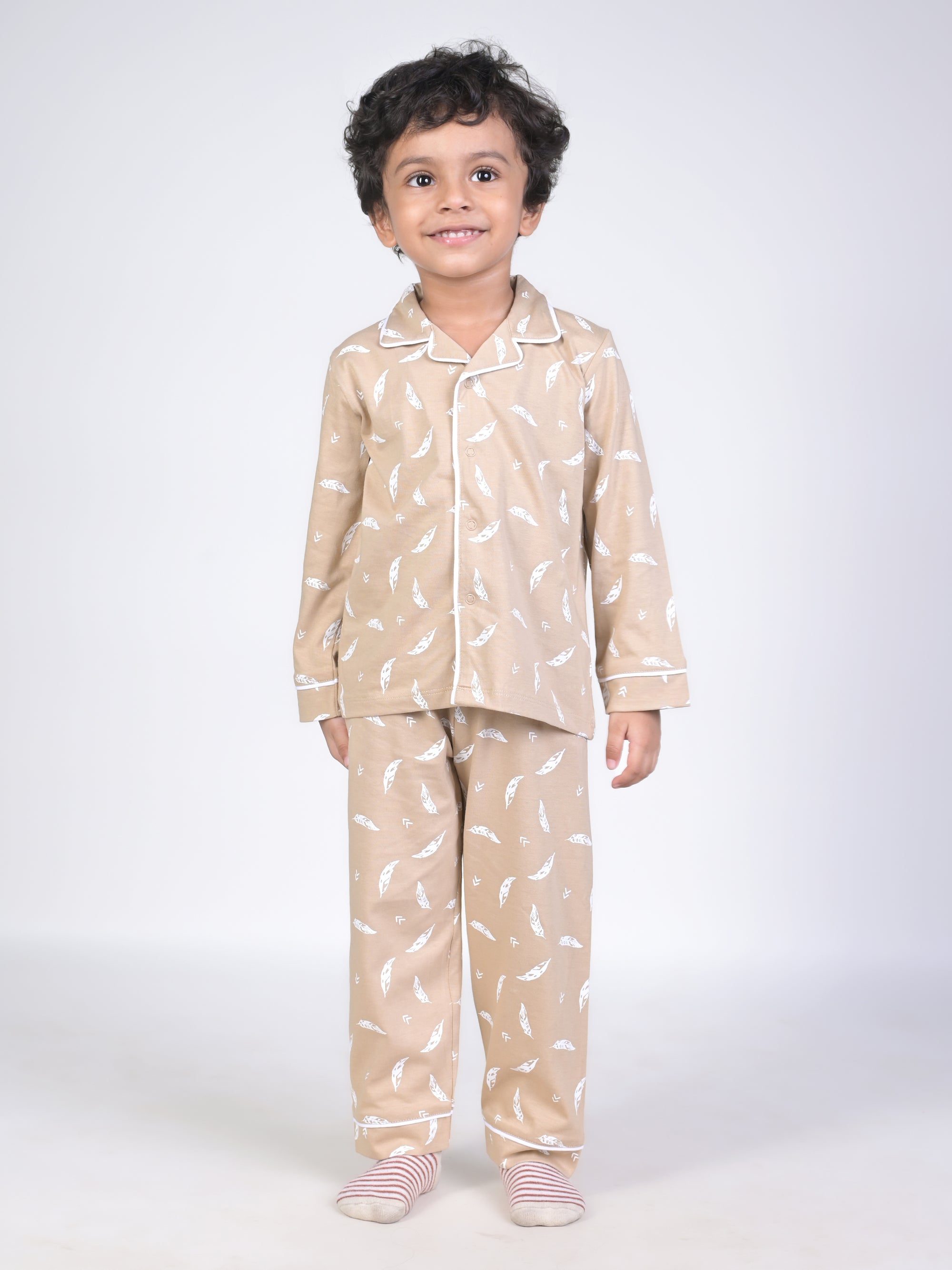 DTD All Over White  leaf Printed Baby Boys Night Suit ON-B-FS-NS-28&29