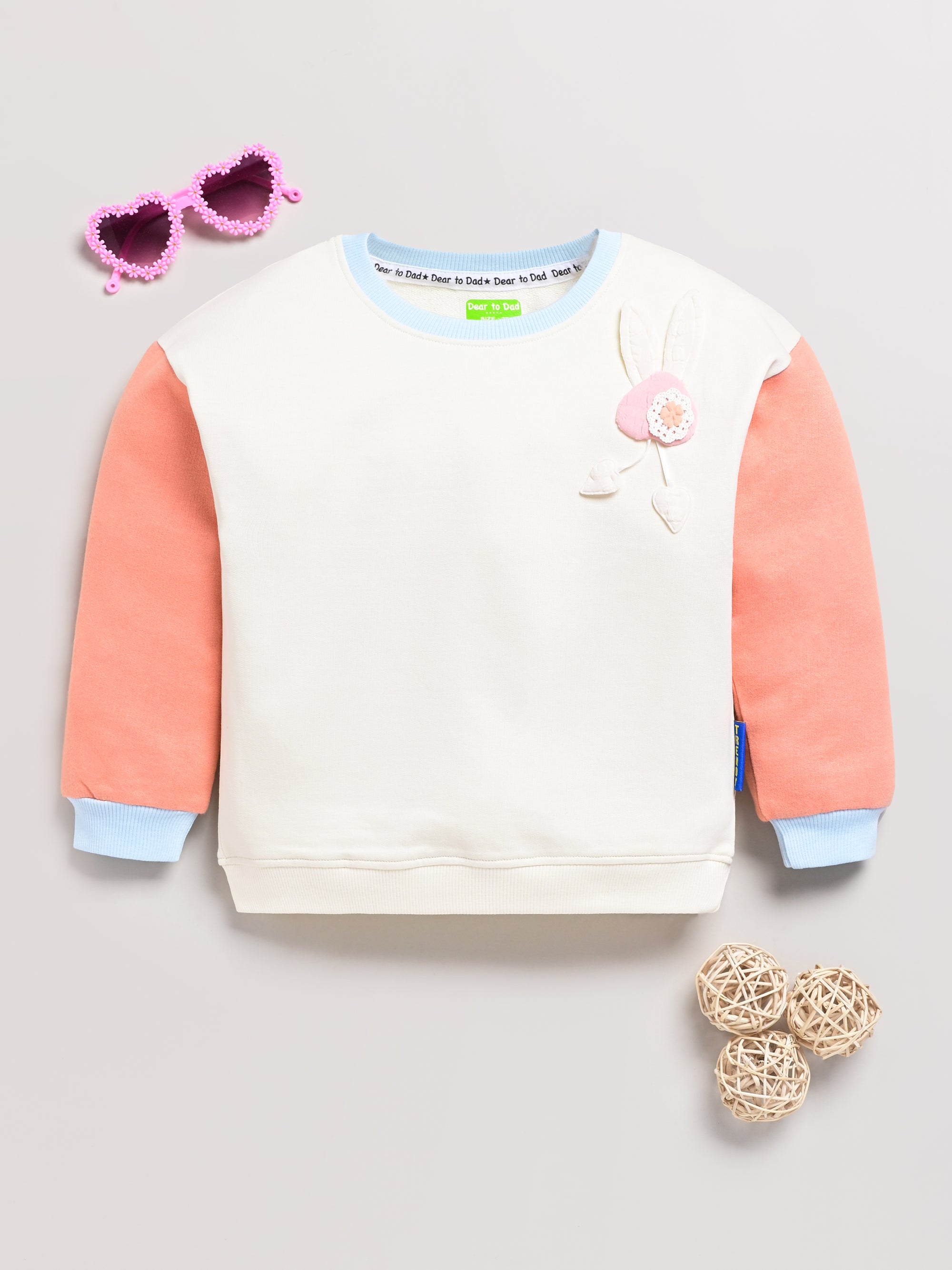 DTD Pure cotton Full Sleeve Round Neck Girls Sweat Shirt ON-G-SW-001/2/3