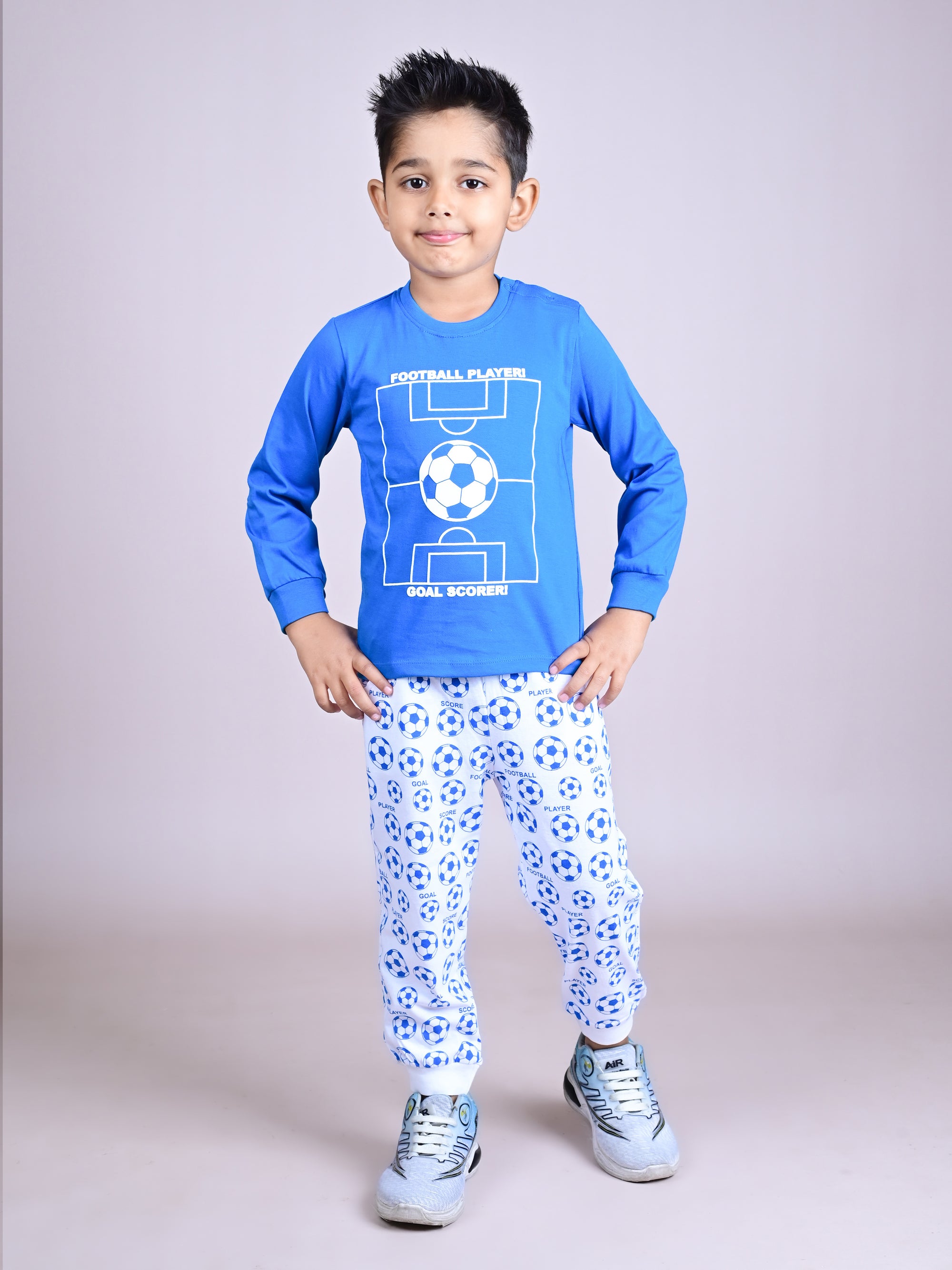 DTD Pure Cotton Full Sleeve All Over Printed Boys Night Suit B-FS-NS-36A & 36B