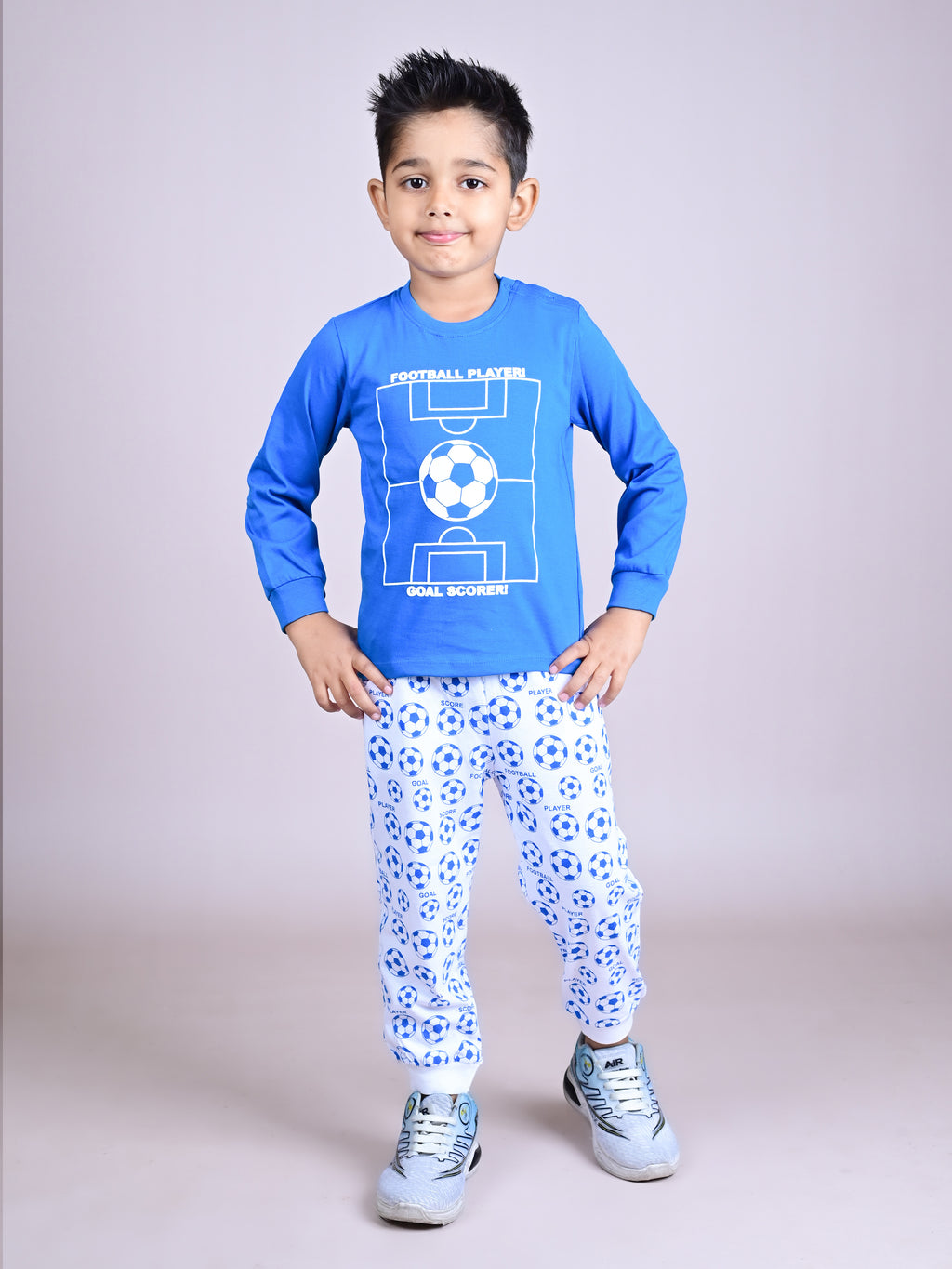 DTD Pure Cotton Full Sleeve All Over Printed Boys Night Suit B-FS-NS-36A & 36B