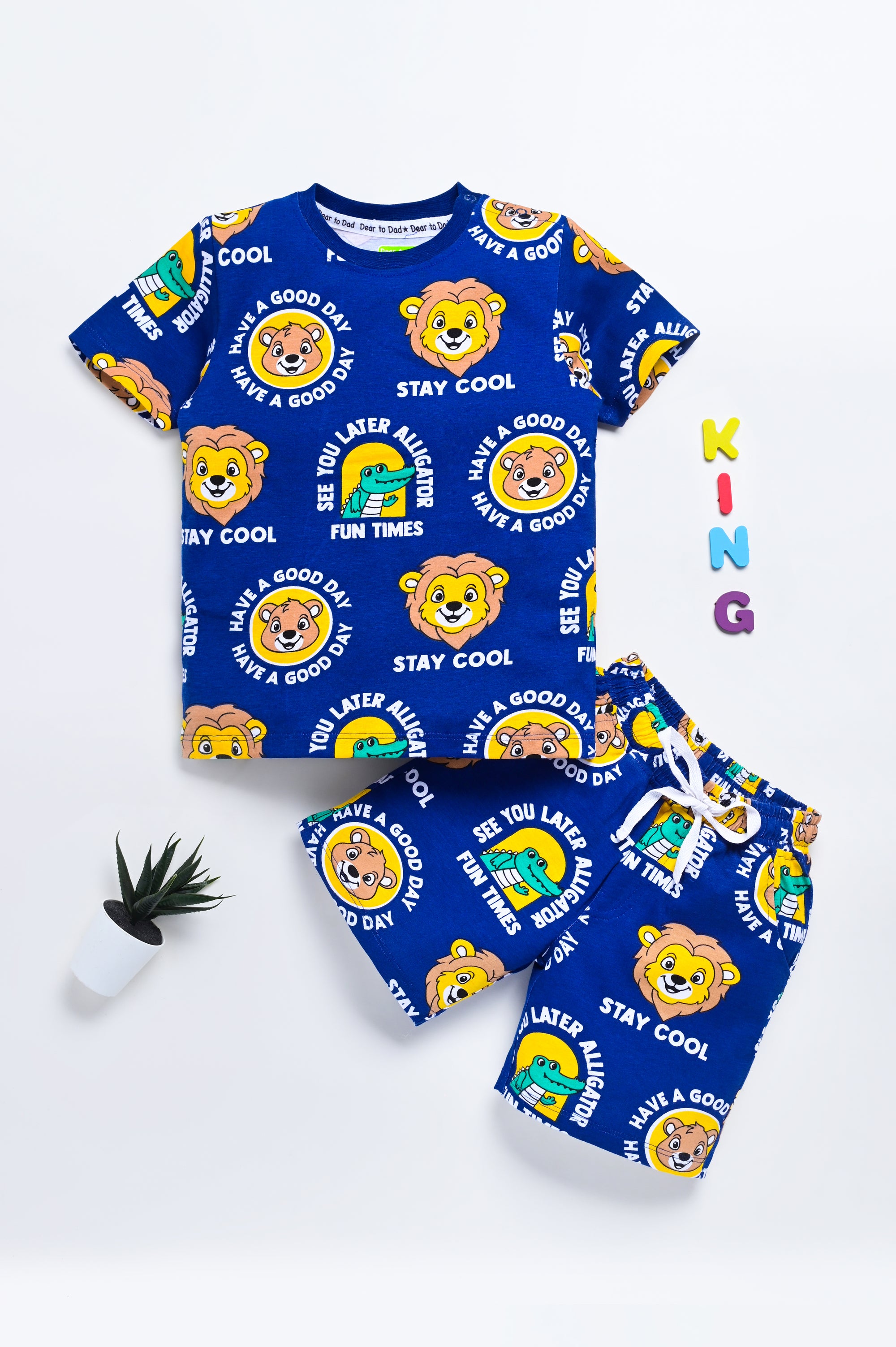 Dear To Dad Pure Cotton AOP Printed Half Sleeve Boys Co-ord Set HS-COS-11 & 12