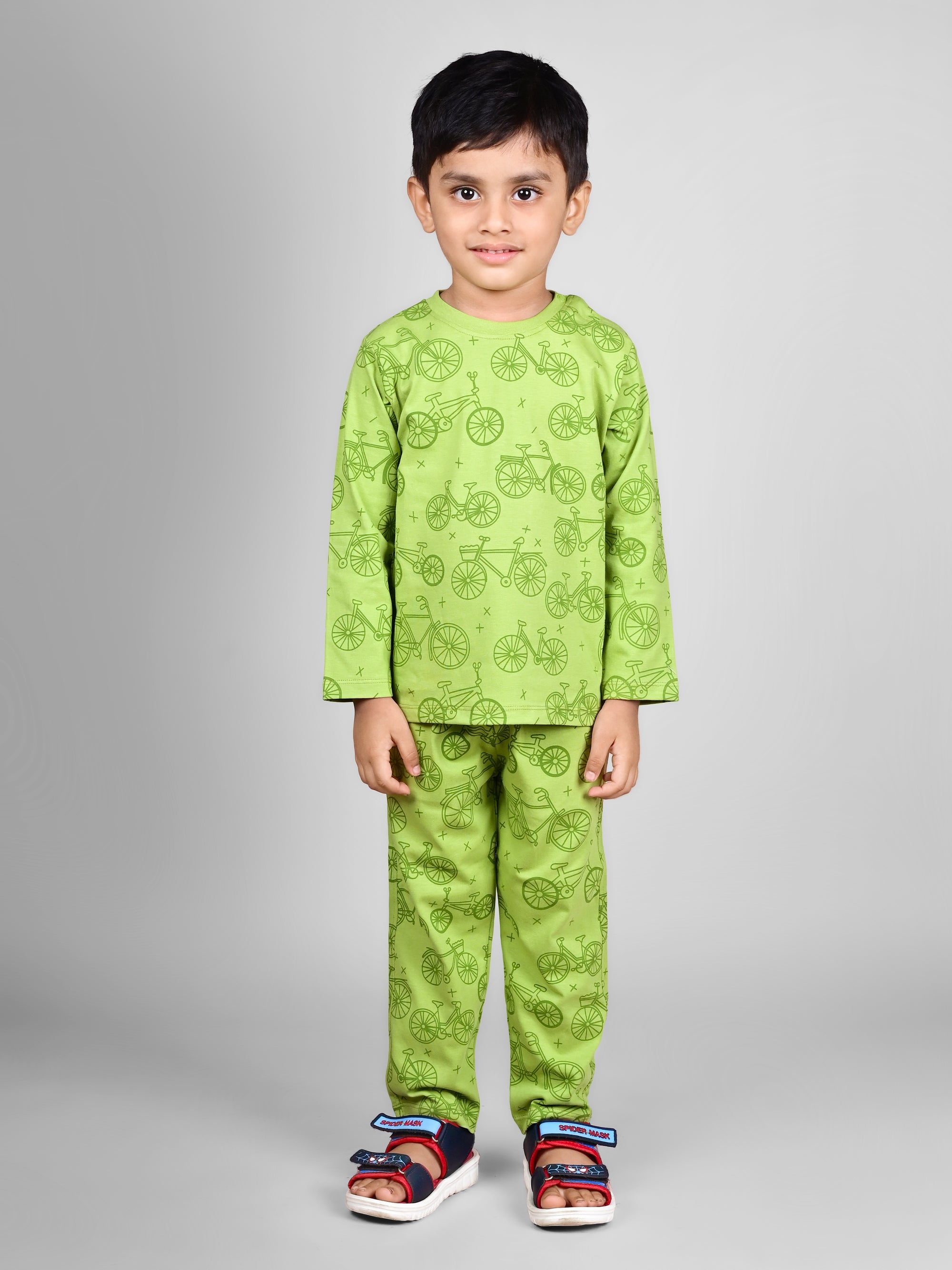DTD Pure Cotton Full Sleeve All Over Printed Boys Night Suit B-FS-NS-19&20