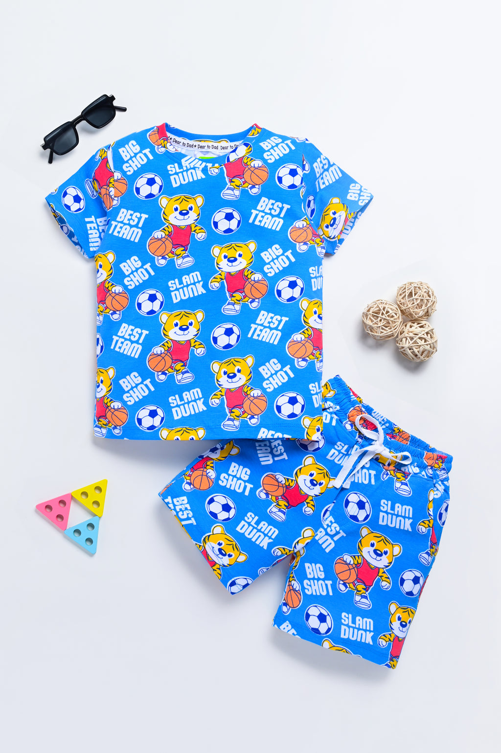 Dear To Dad Pure Cotton AOP Printed Half Sleeve Boys Co-ord Set HS-COS-07