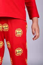 DTD Pure Cotton Full Sleeve All Over Printed Boys Night Suit B-FS-NS-14