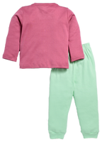 D2D All Over Full Sleeve Pink Front Open Top with Aqua Green Pant G-FO-21_Pink