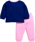 D2D All Over Full Sleeve Blue Color Front Open Top with Pink Pant G-FO-23_Navi Blue