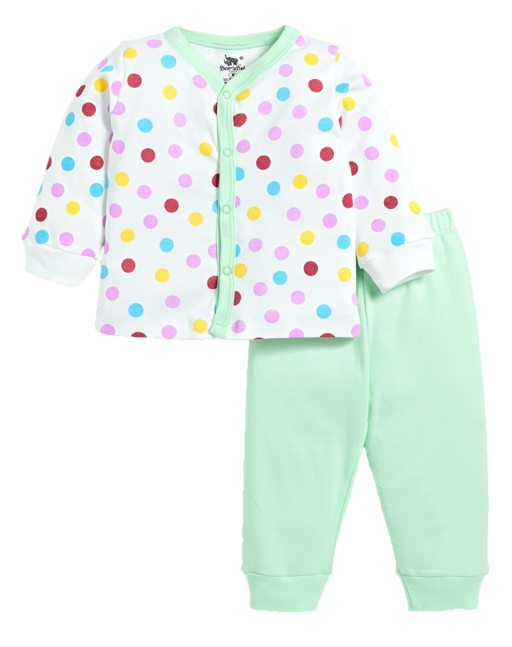 D2D All Over Full Sleeve White Color Front Open Top with Aqua Green Pant G-FO-23_Aqua Green