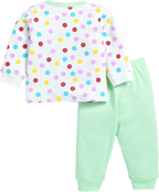 D2D All Over Full Sleeve White Color Front Open Top with Aqua Green Pant G-FO-23_Aqua Green