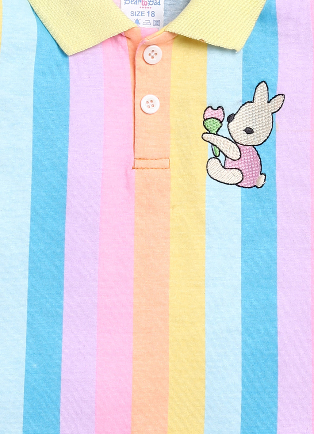 Dear To Dad Pure Cotton Rainbow Printed Half Sleeve Baby Girls Frock GF-KN-231