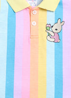 Dear To Dad Pure Cotton Rainbow Printed Half Sleeve Baby Girls Frock GF-KN-231