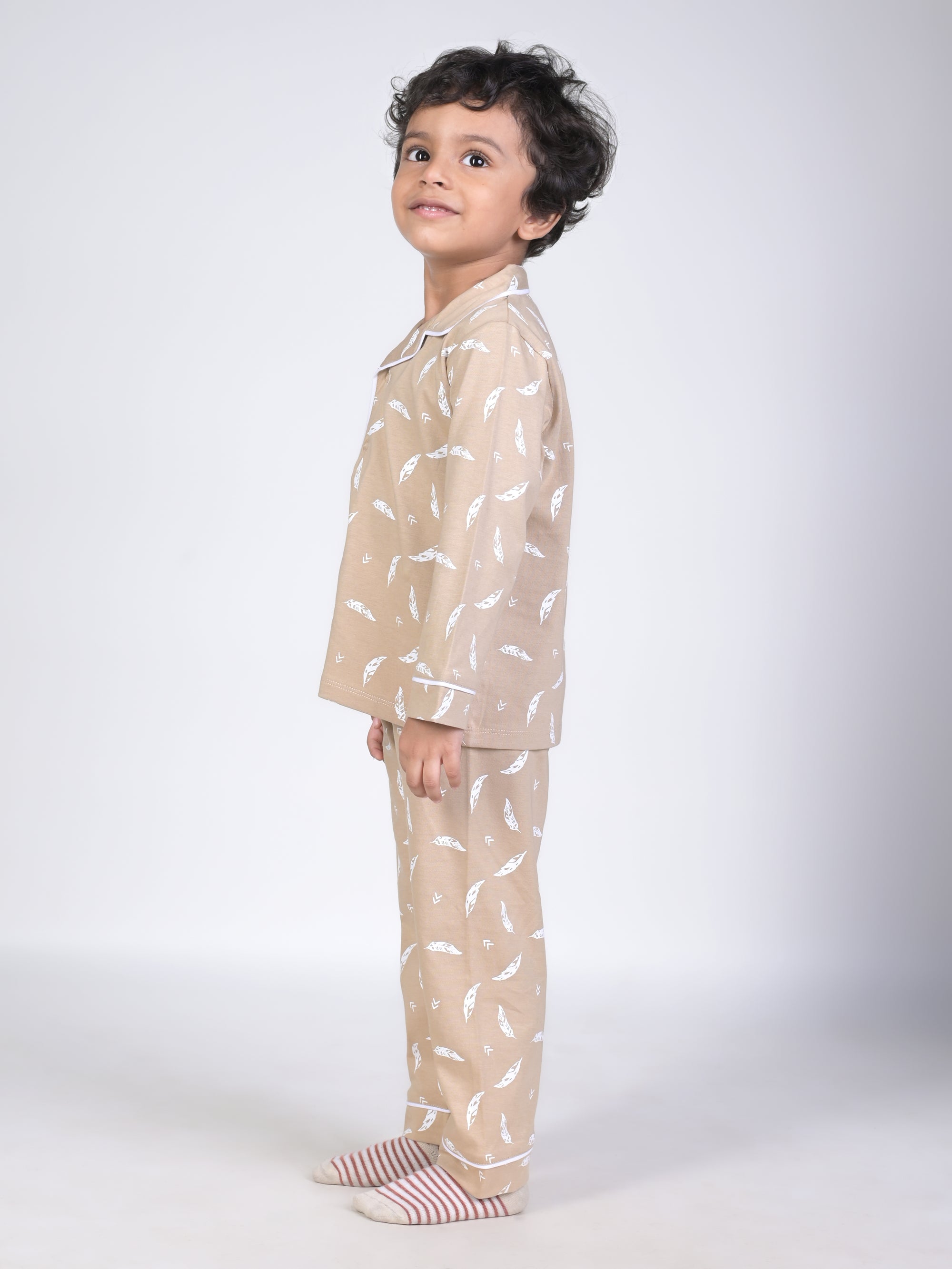 DTD All Over White  leaf Printed Baby Boys Night Suit ON-B-FS-NS-28&29