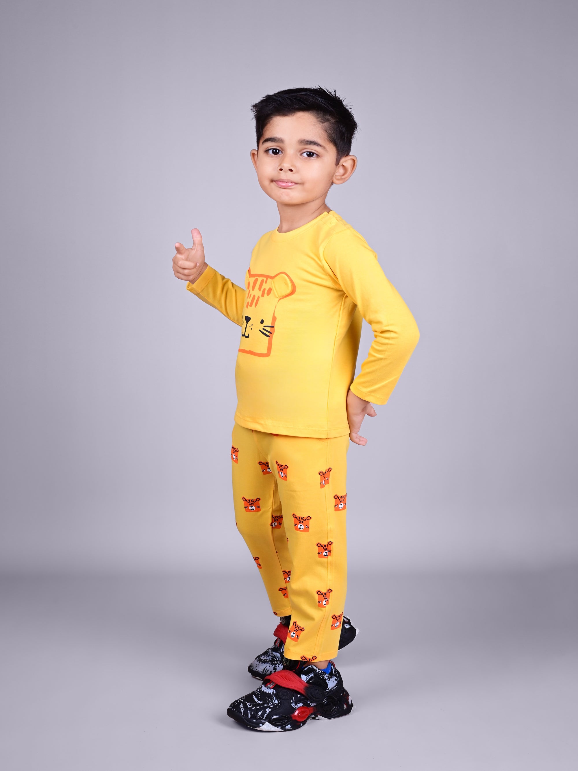 DTD Pure Cotton Full Sleeve All Over Printed Boys Night Suit B-FS-NS-17