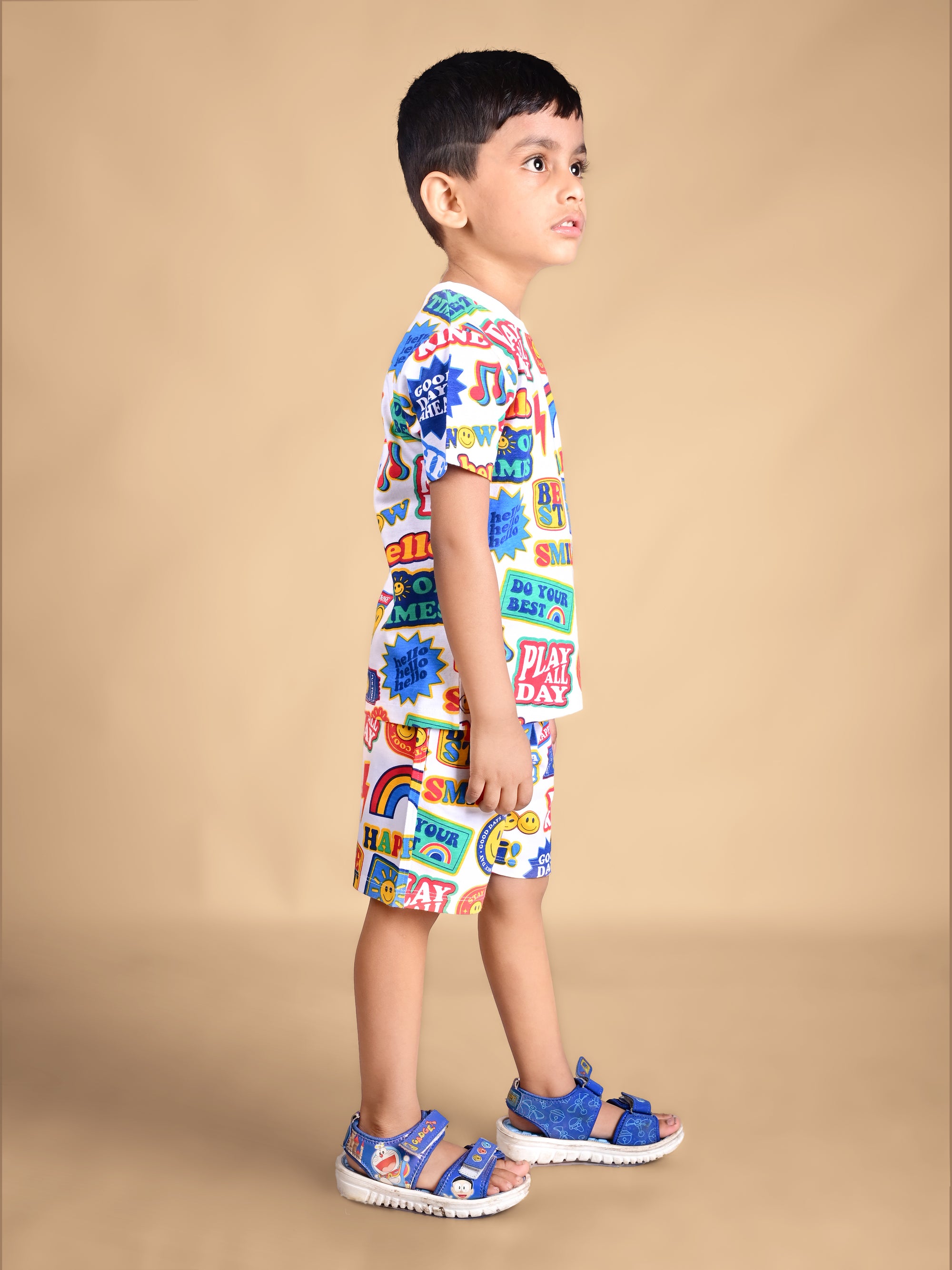 Dear To Dad Pure Cotton AO Printed Half Sleeve Boys Co-ord Set HS-COS-01