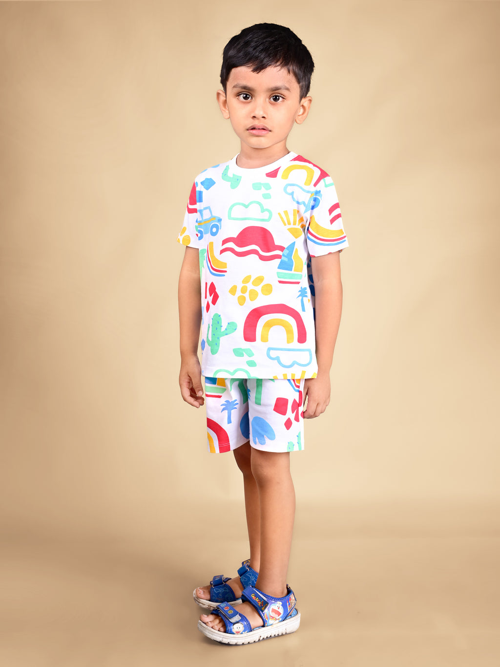 Dear To Dad Pure Cotton AO Printed Half Sleeve Boys Co-ord Set HS-COS-02