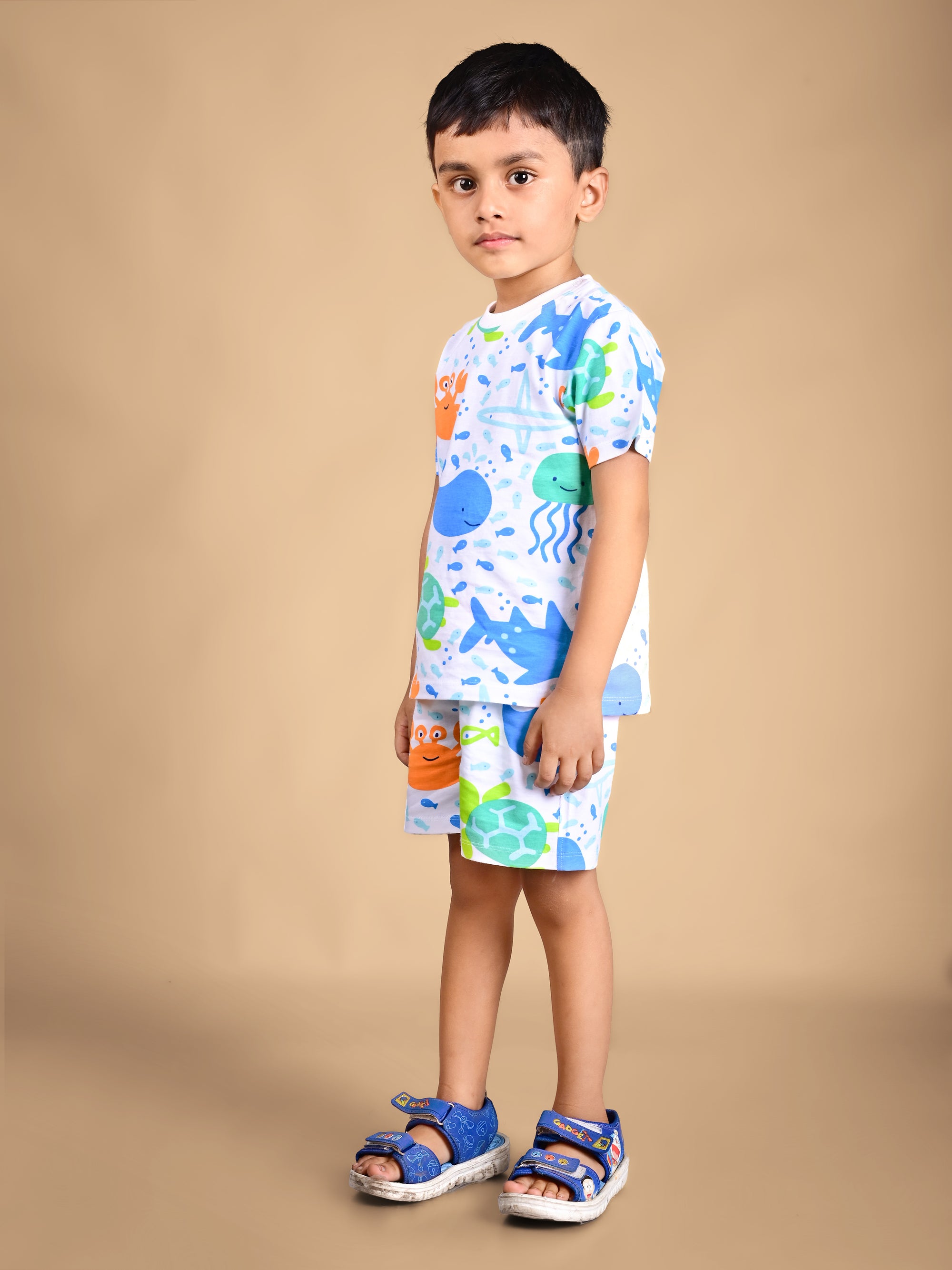 Dear To Dad Pure Cotton AO Printed Half Sleeve Boys Co-ord Set HS-COS-04